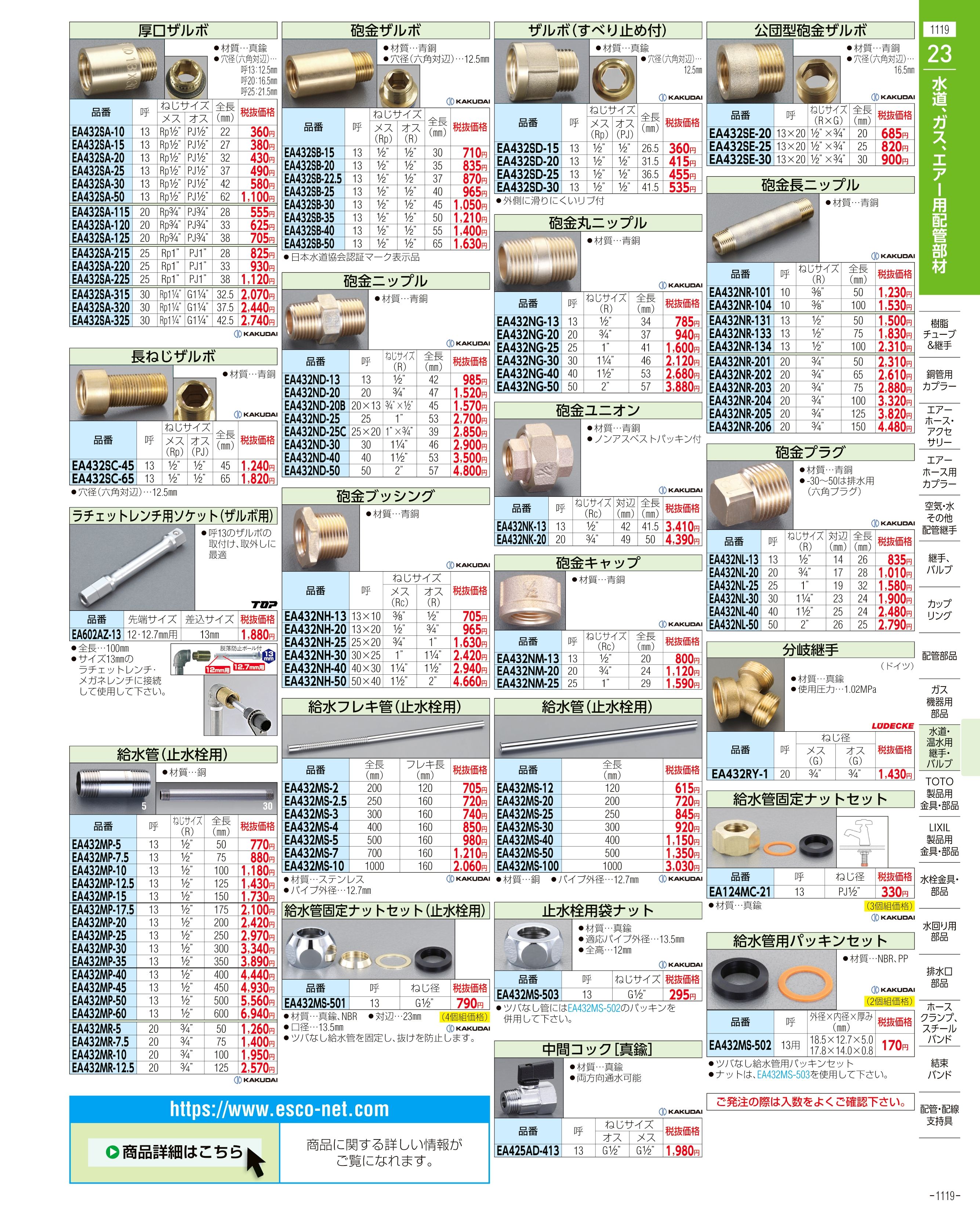 エスコ便利カタログ1119ページ