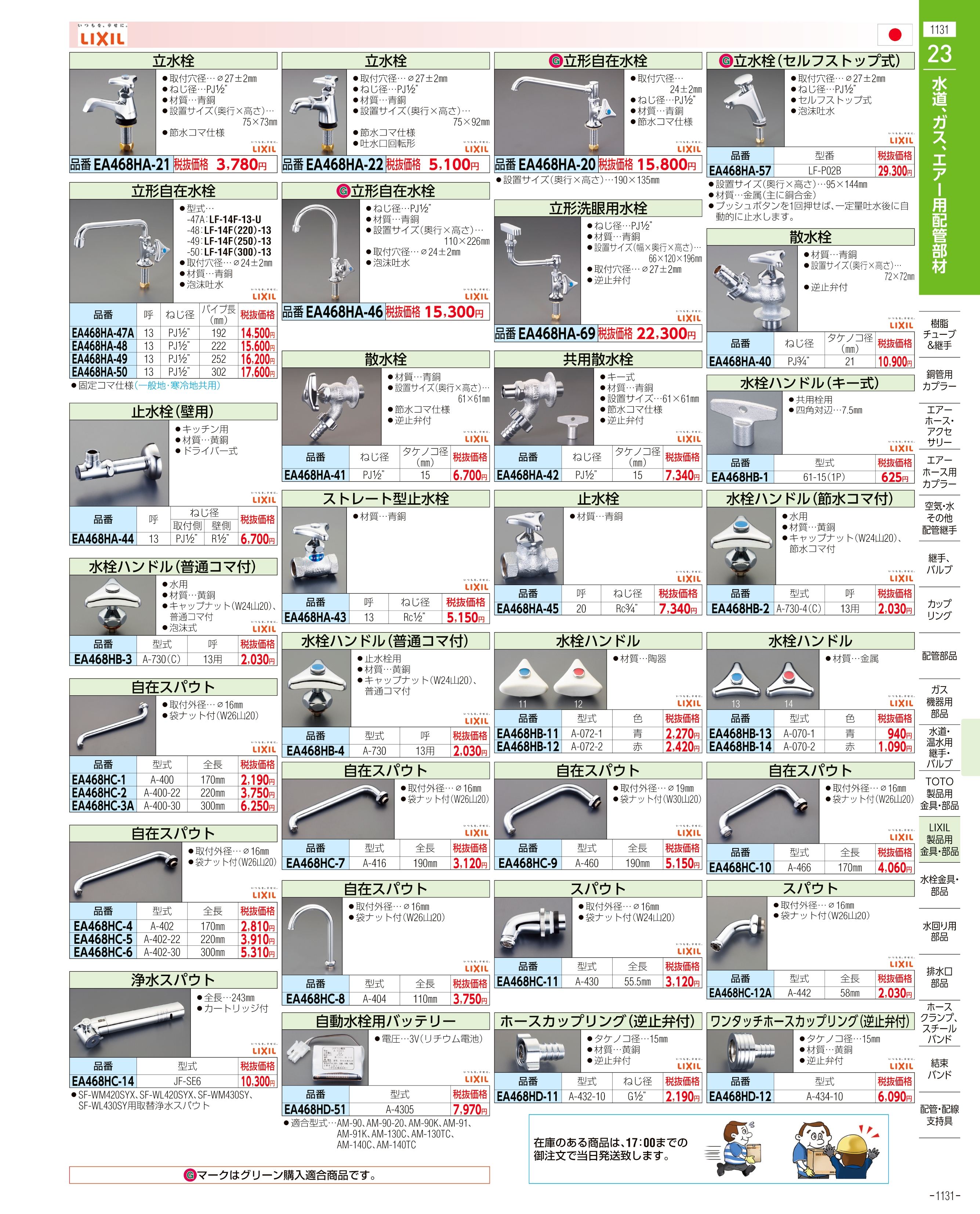 エスコ便利カタログ1131ページ