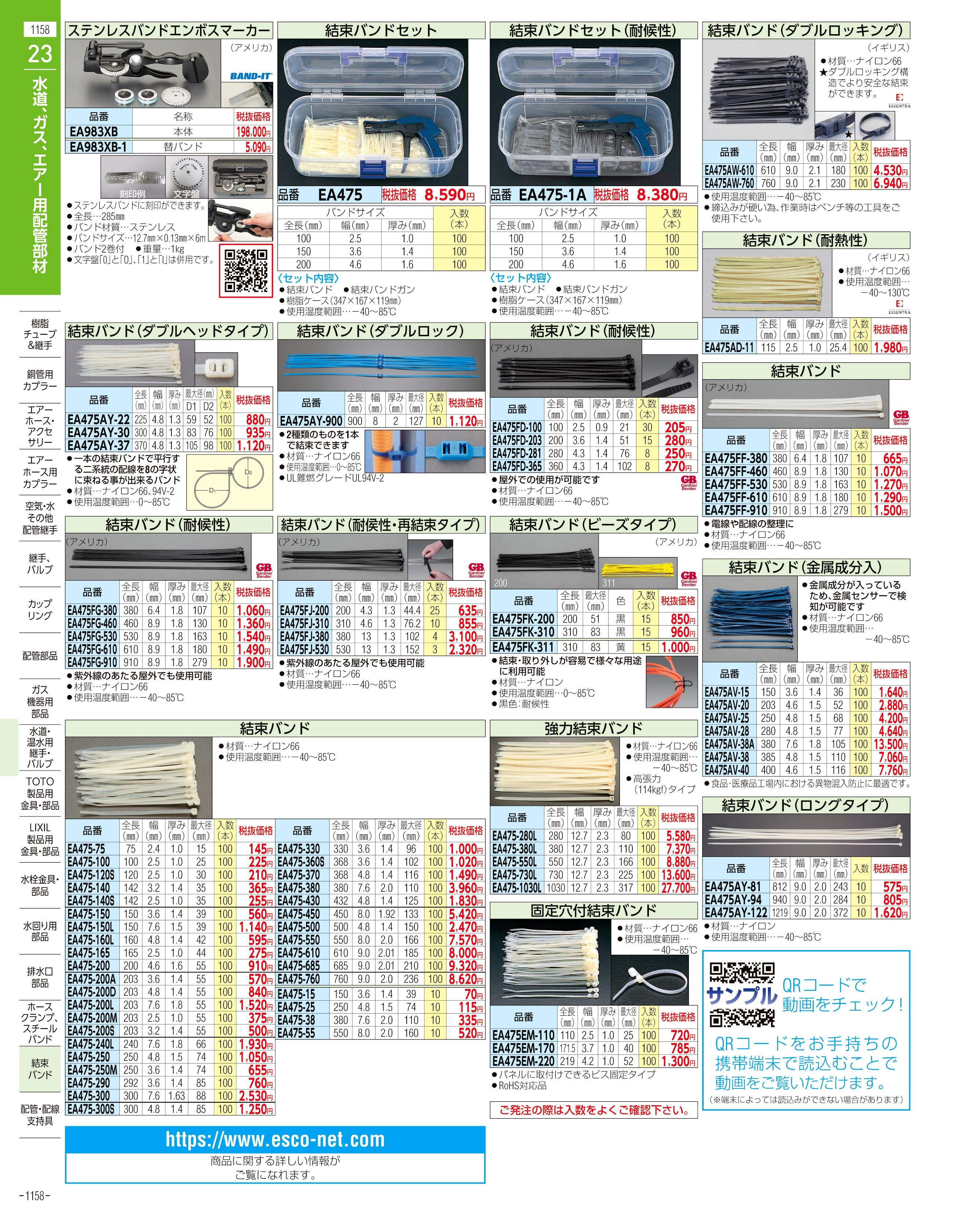 エスコ便利カタログ1158ページ