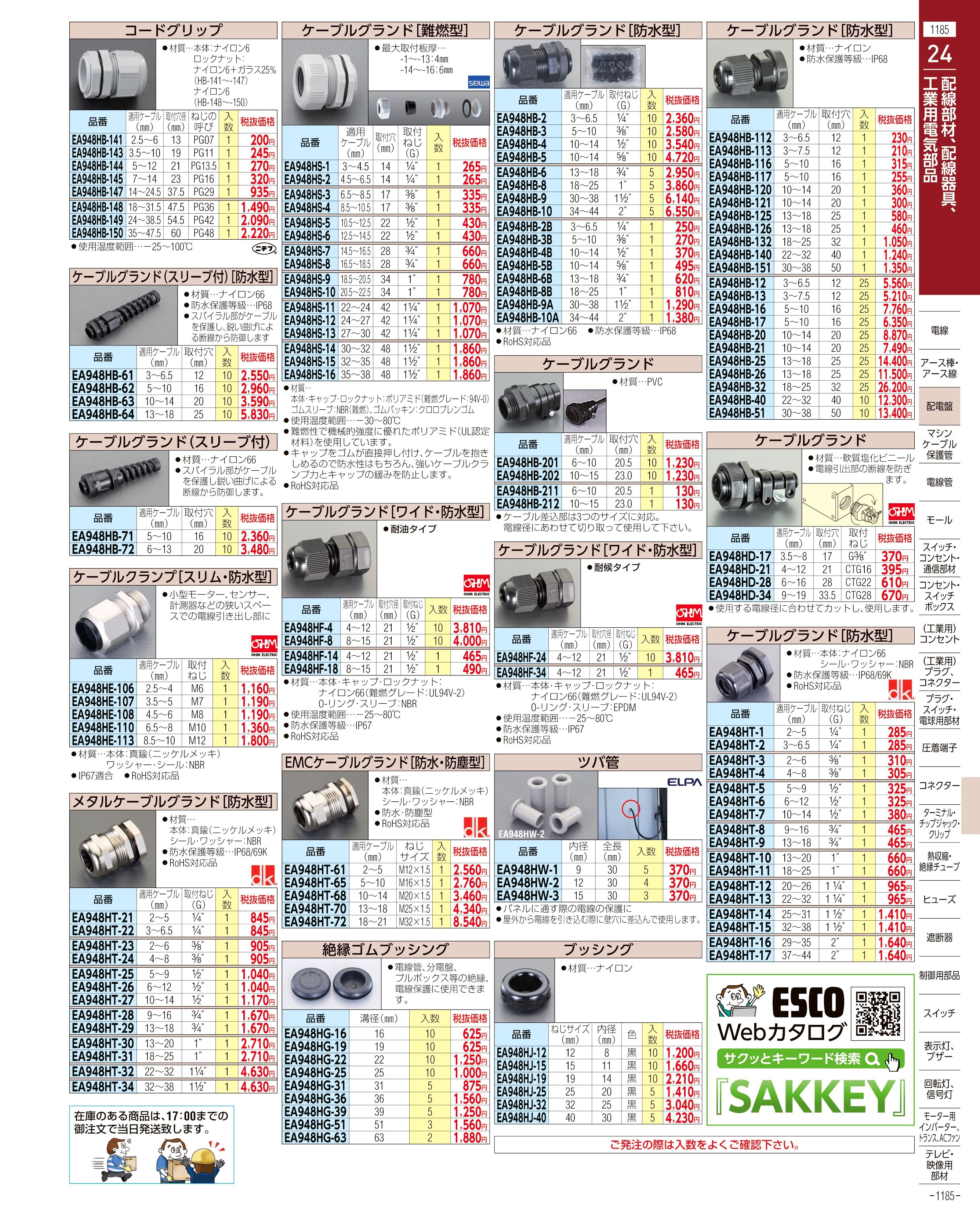 エスコ便利カタログ1185ページ