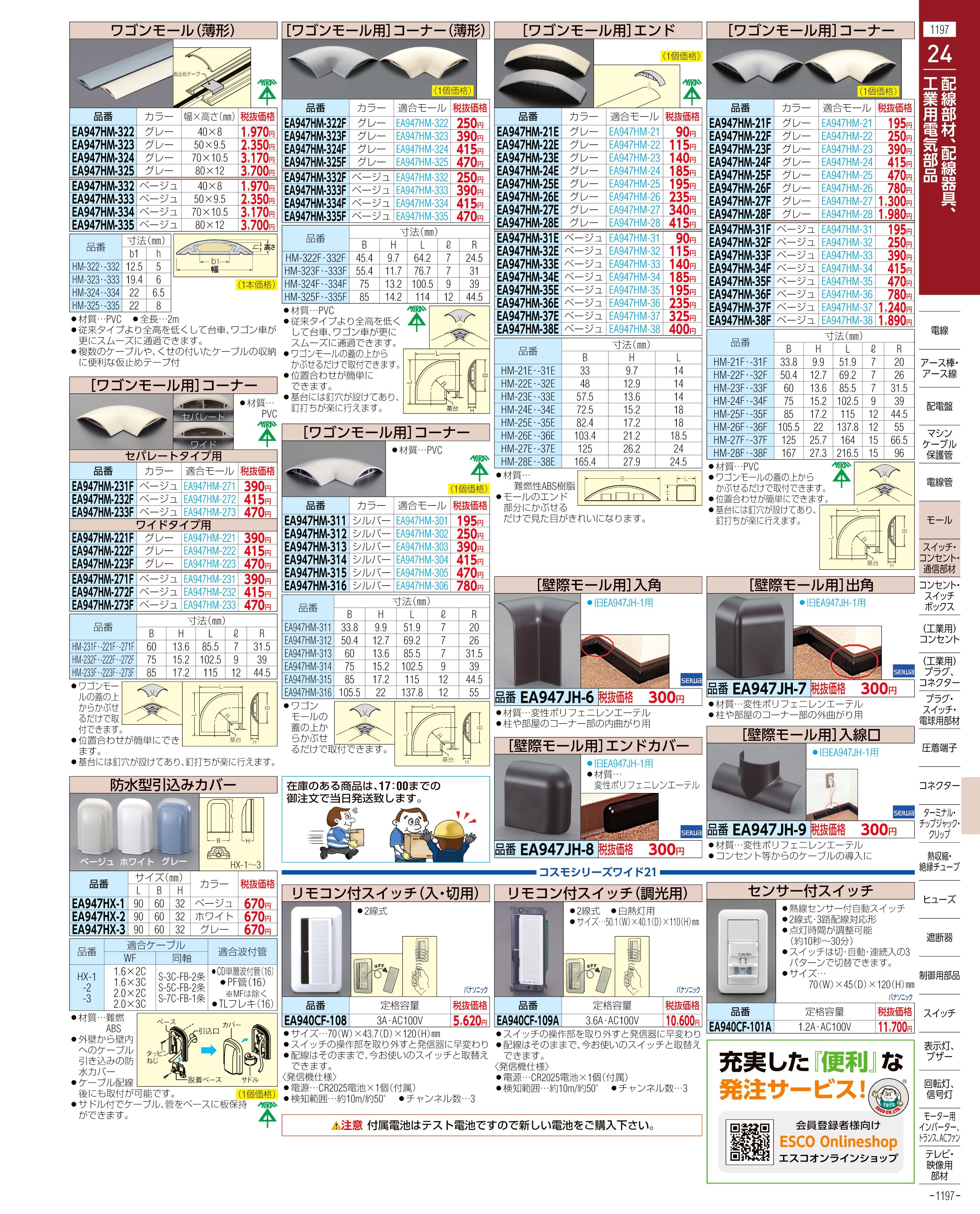 エスコ便利カタログ1197ページ