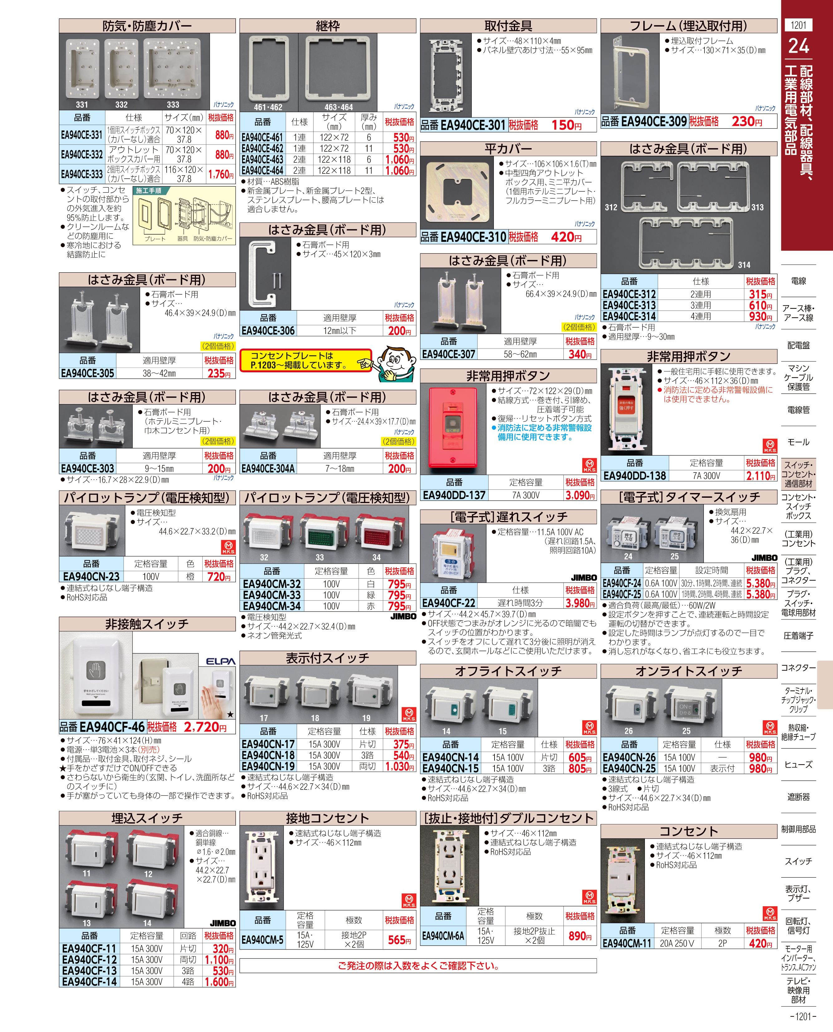 エスコ便利カタログ1201ページ