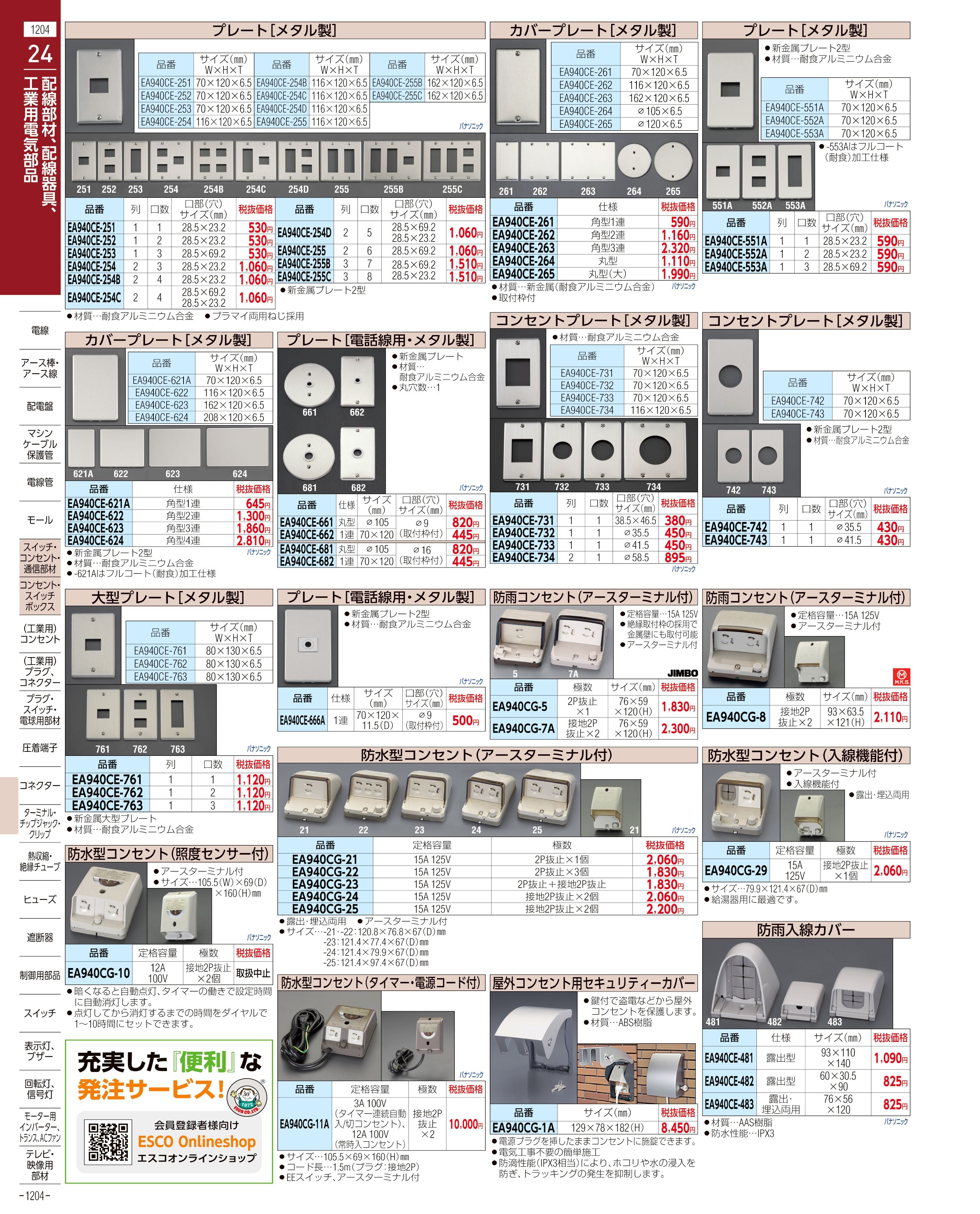 エスコ便利カタログ1204ページ