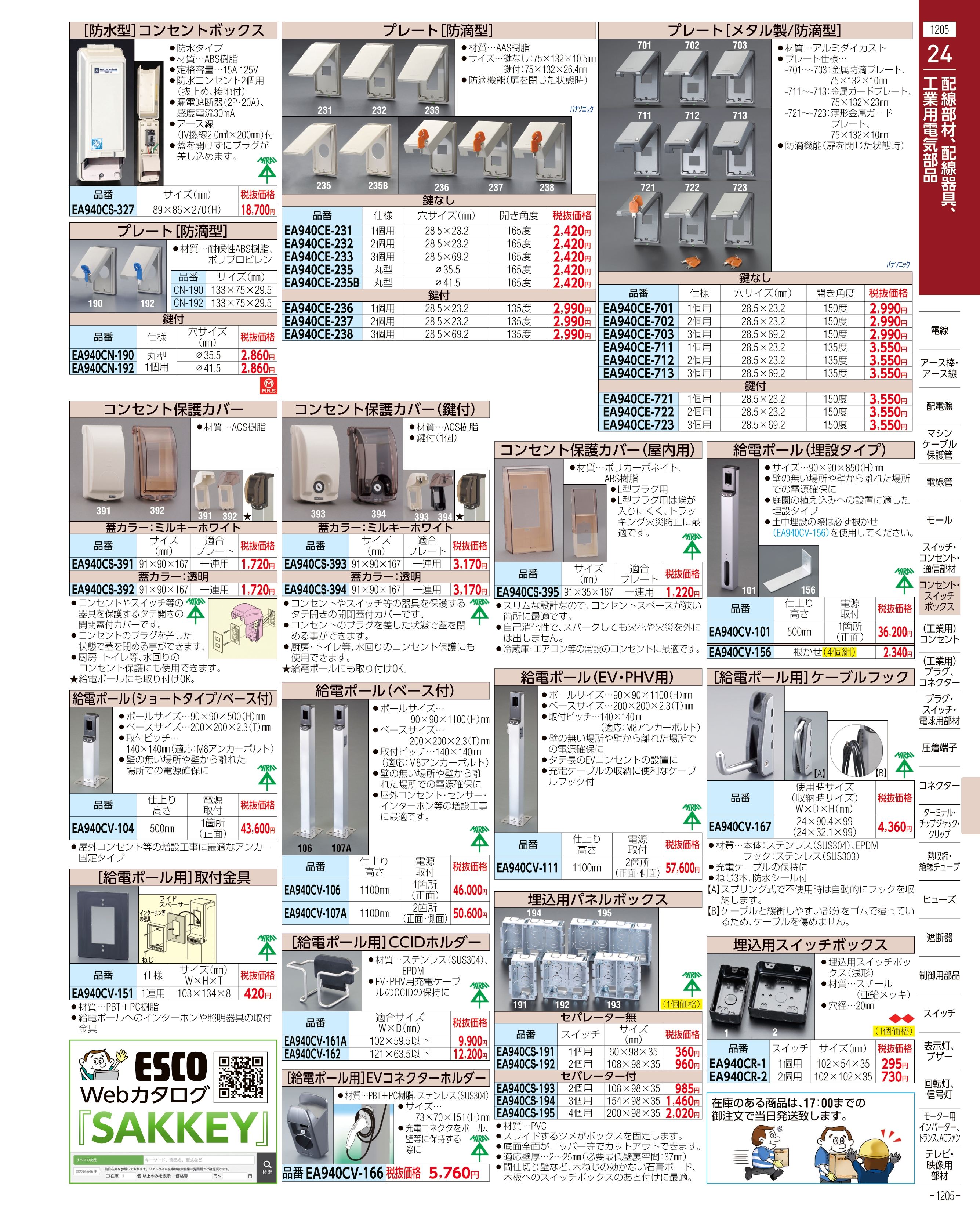 エスコ便利カタログ1205ページ