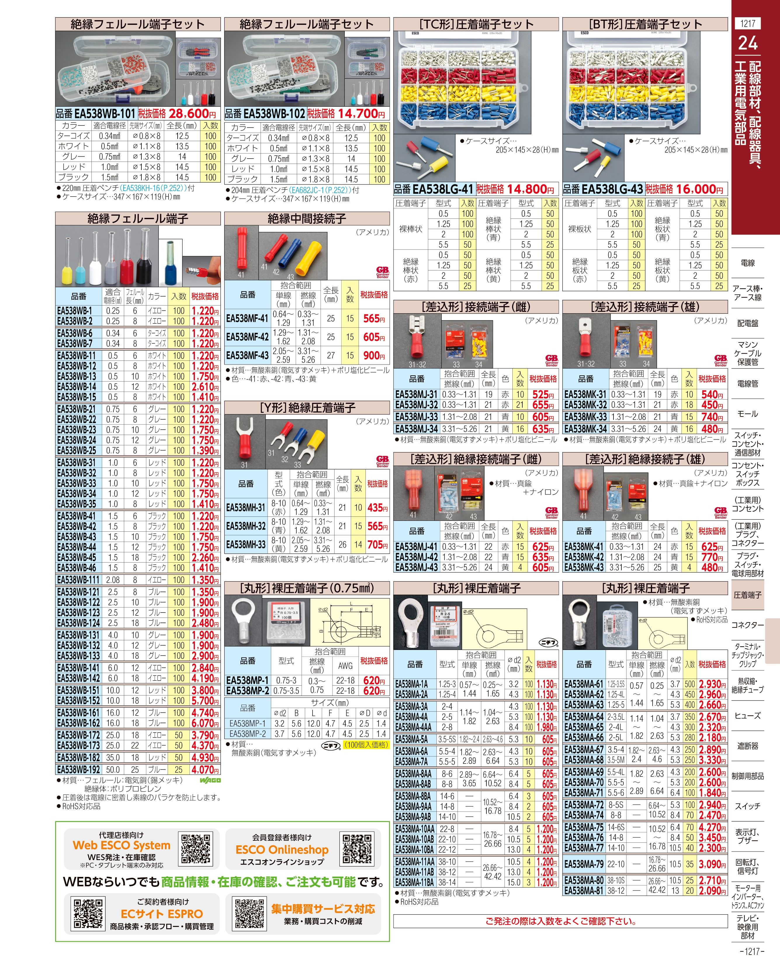 エスコ便利カタログ1217ページ