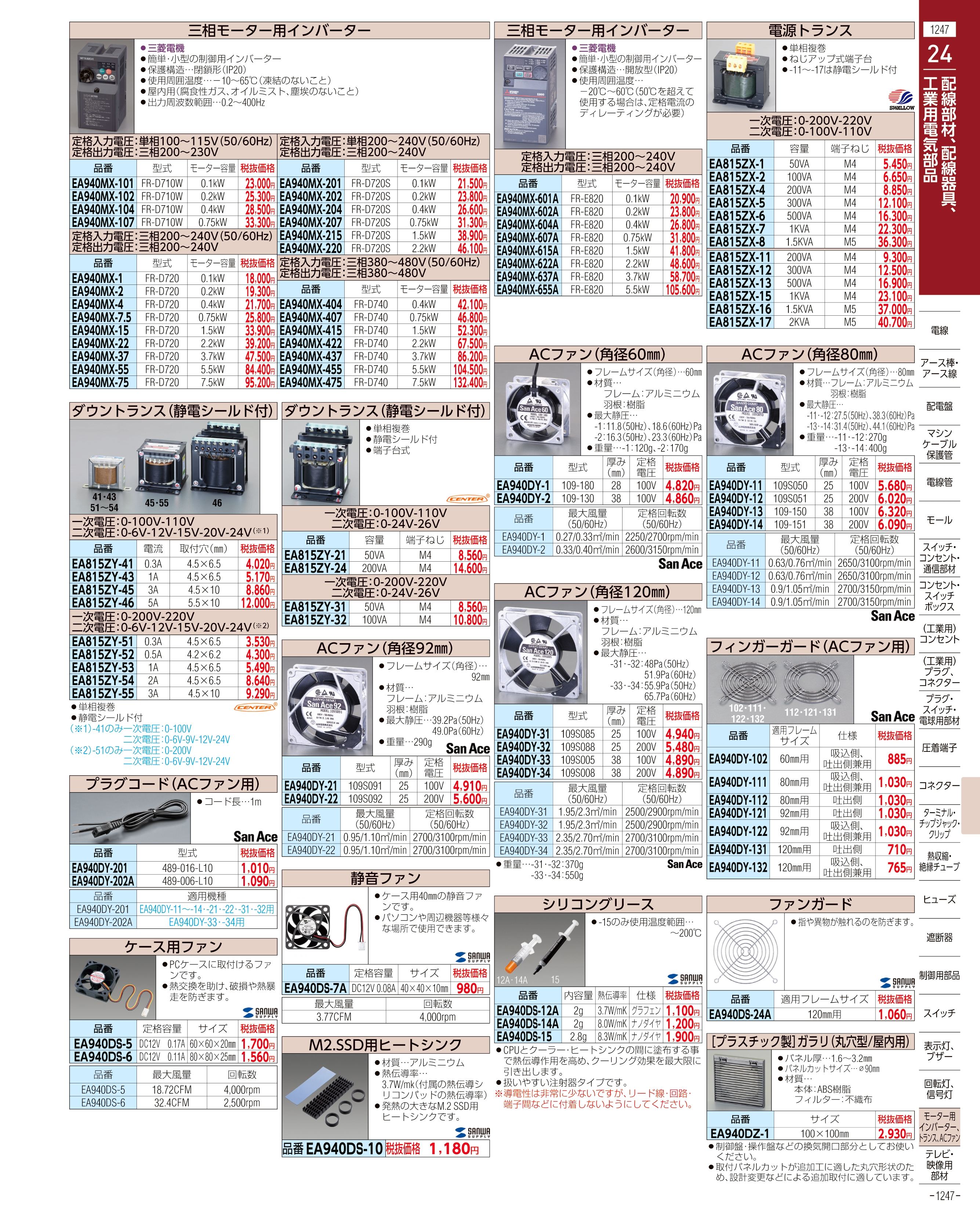 エスコ便利カタログ1247ページ