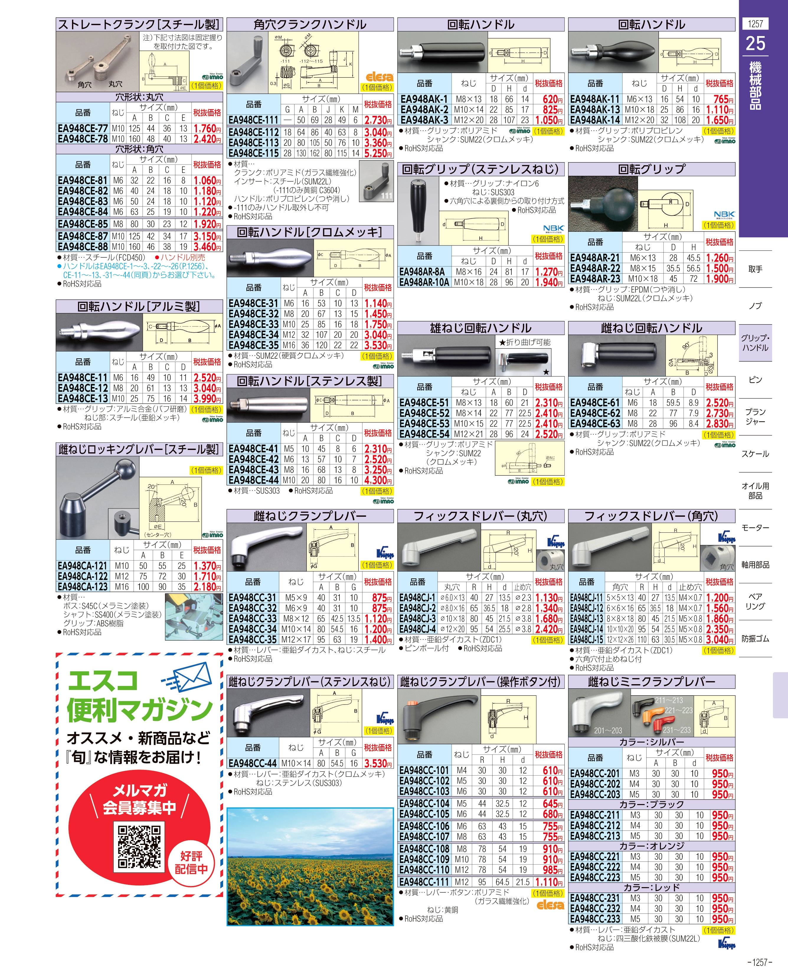 エスコ便利カタログ1257ページ