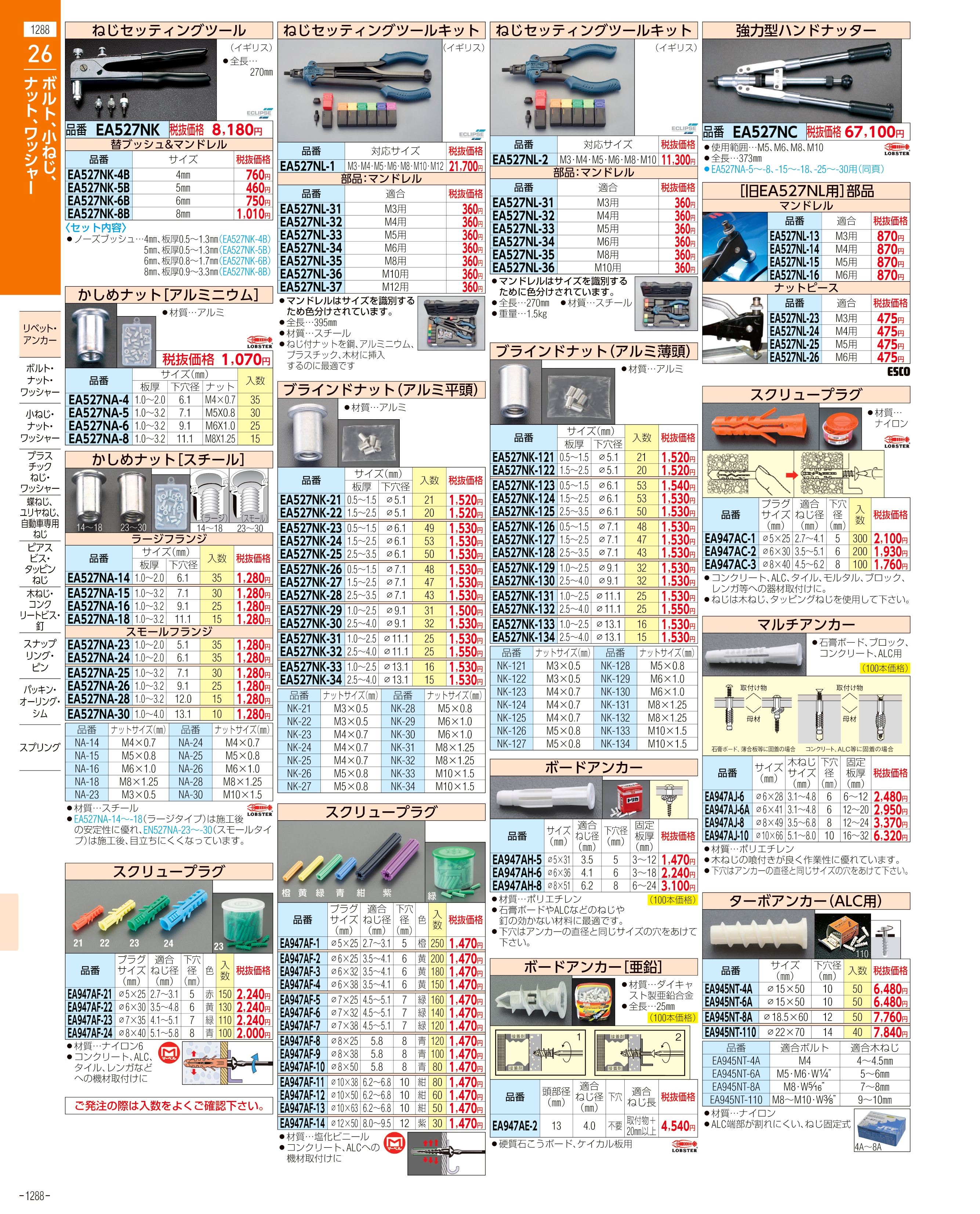 エスコ便利カタログ1288ページ