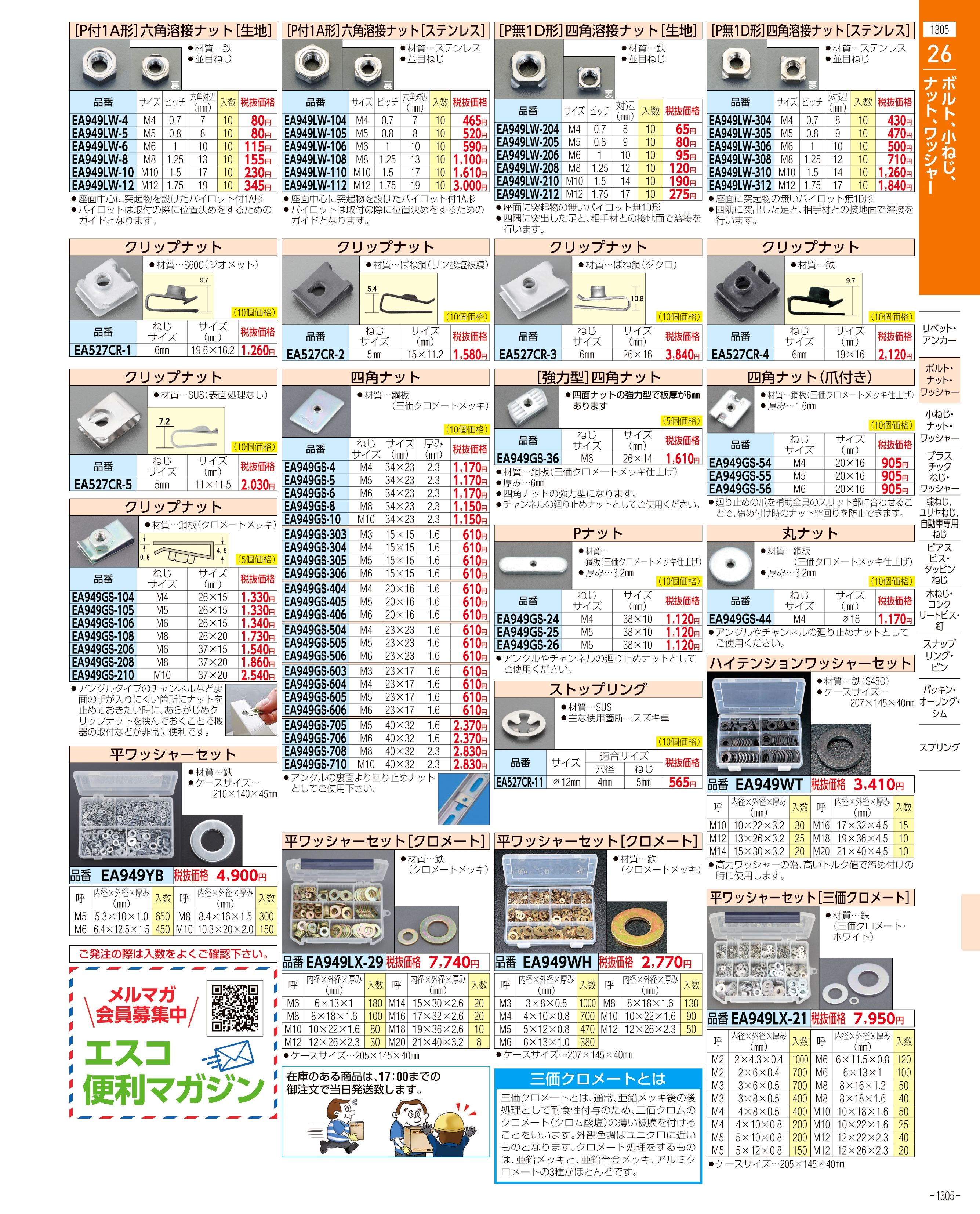 エスコ便利カタログ1305ページ