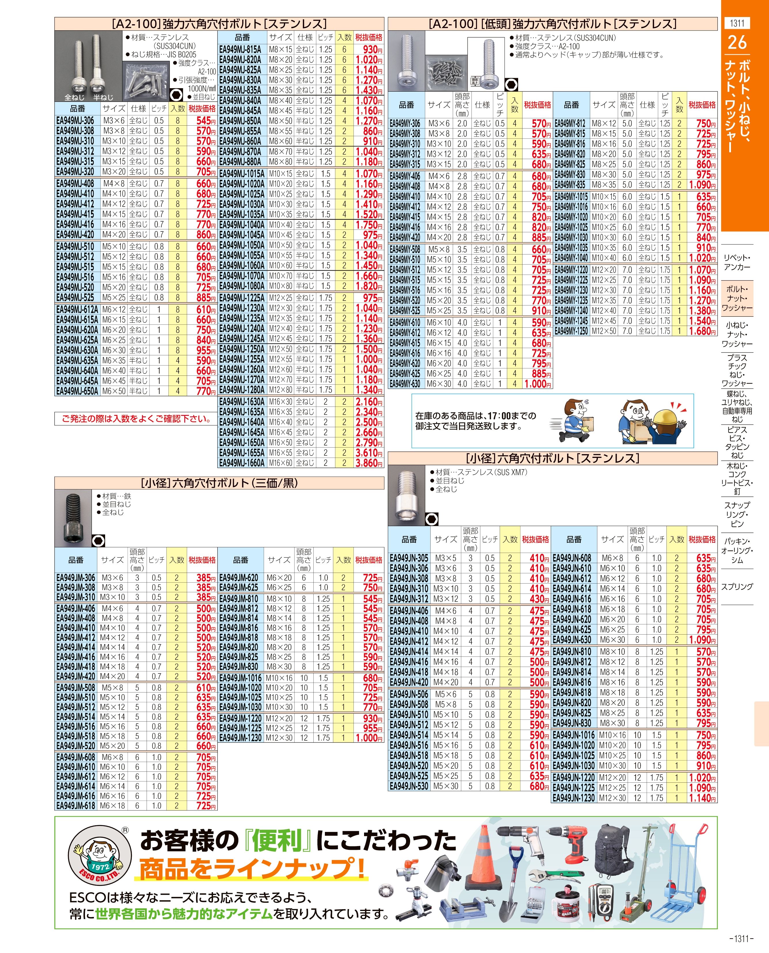 エスコ便利カタログ1311ページ