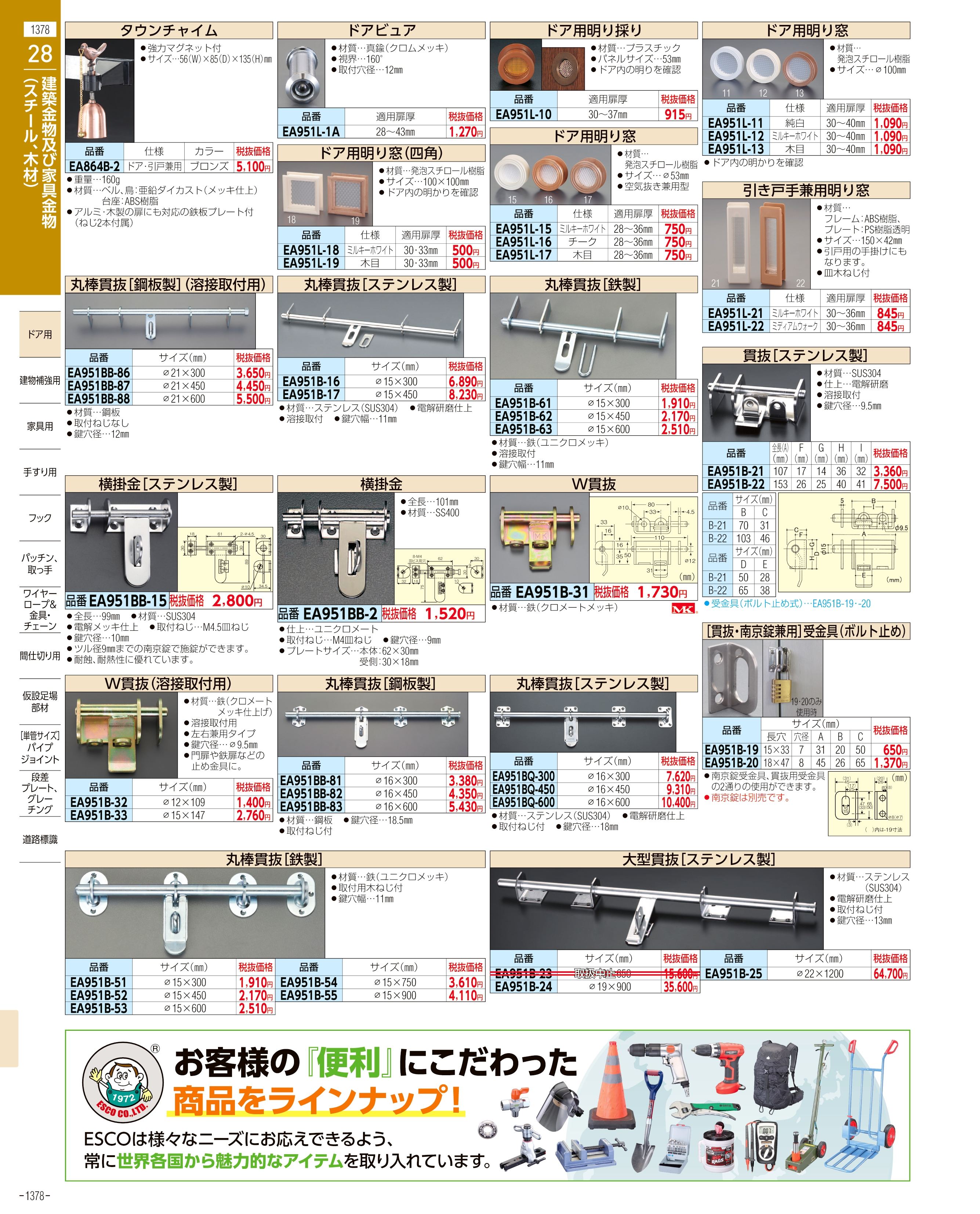 エスコ便利カタログ1378ページ