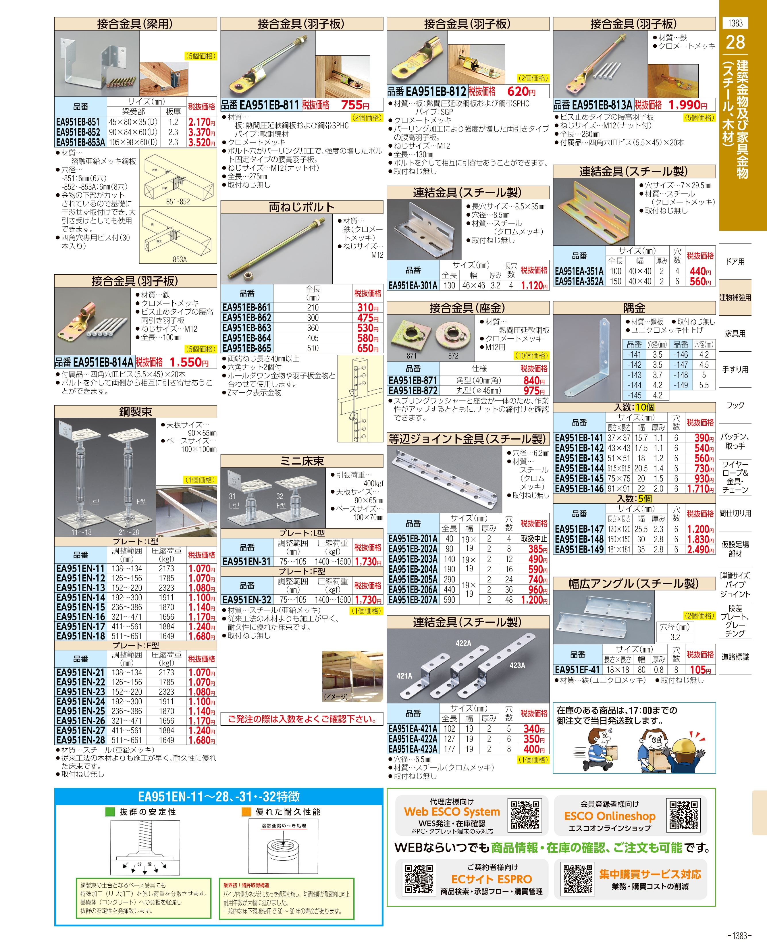 エスコ便利カタログ1383ページ