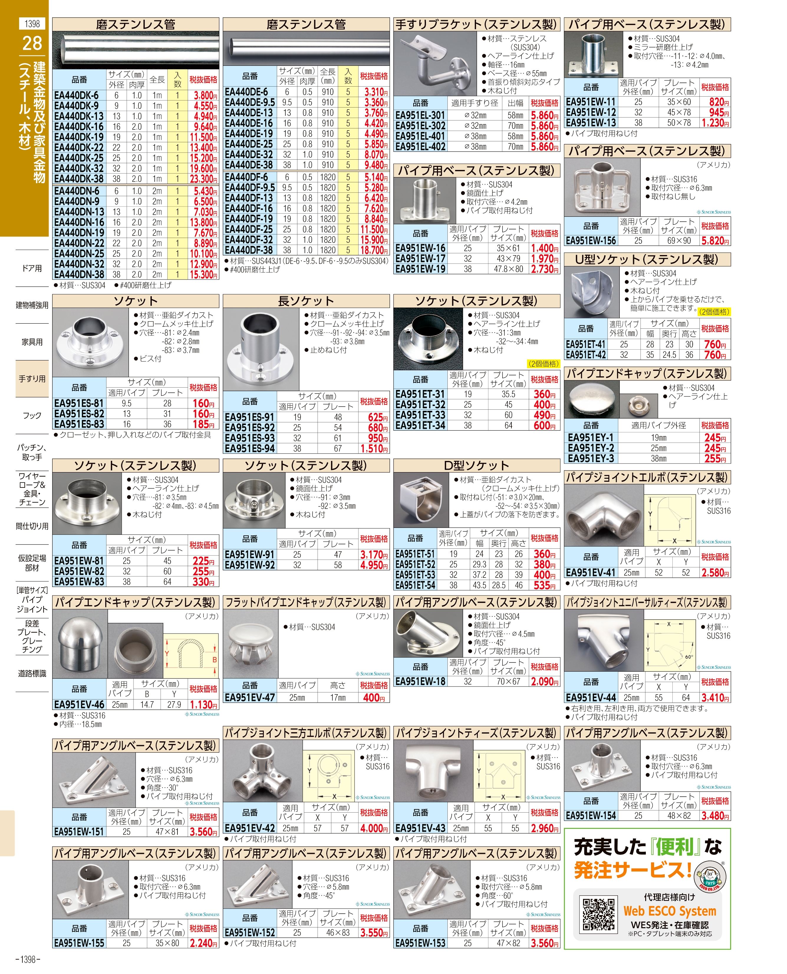 エスコ便利カタログ1398ページ