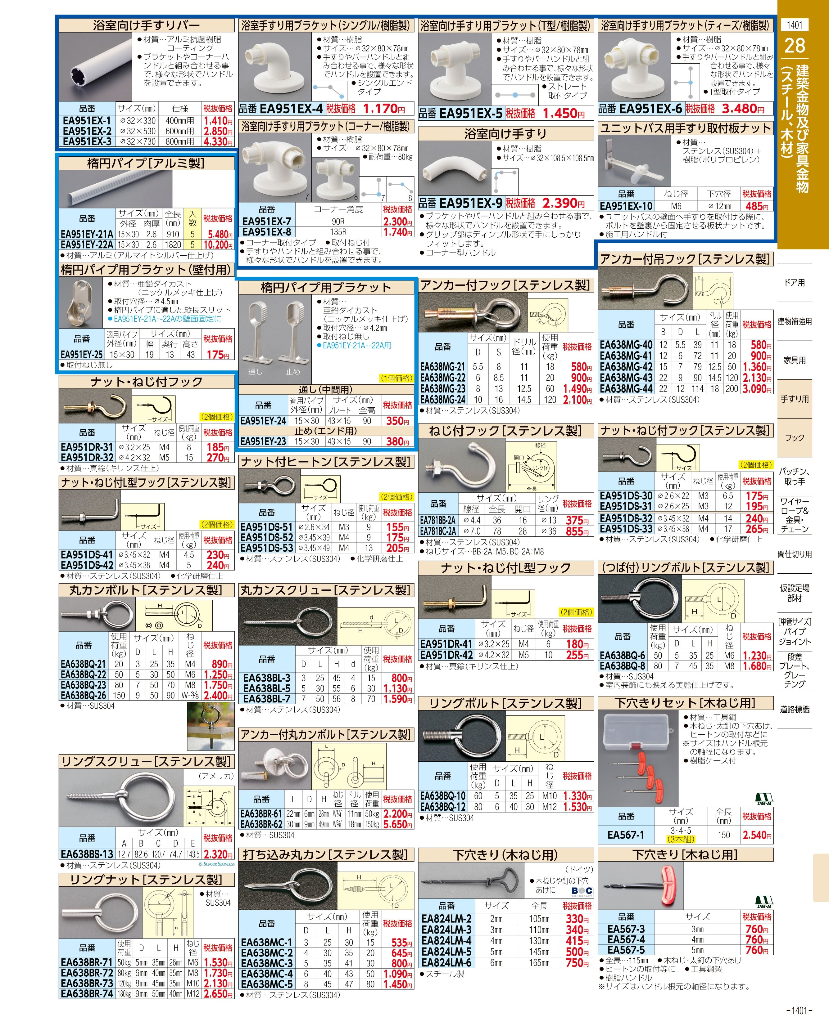 エスコ便利カタログ1401ページ