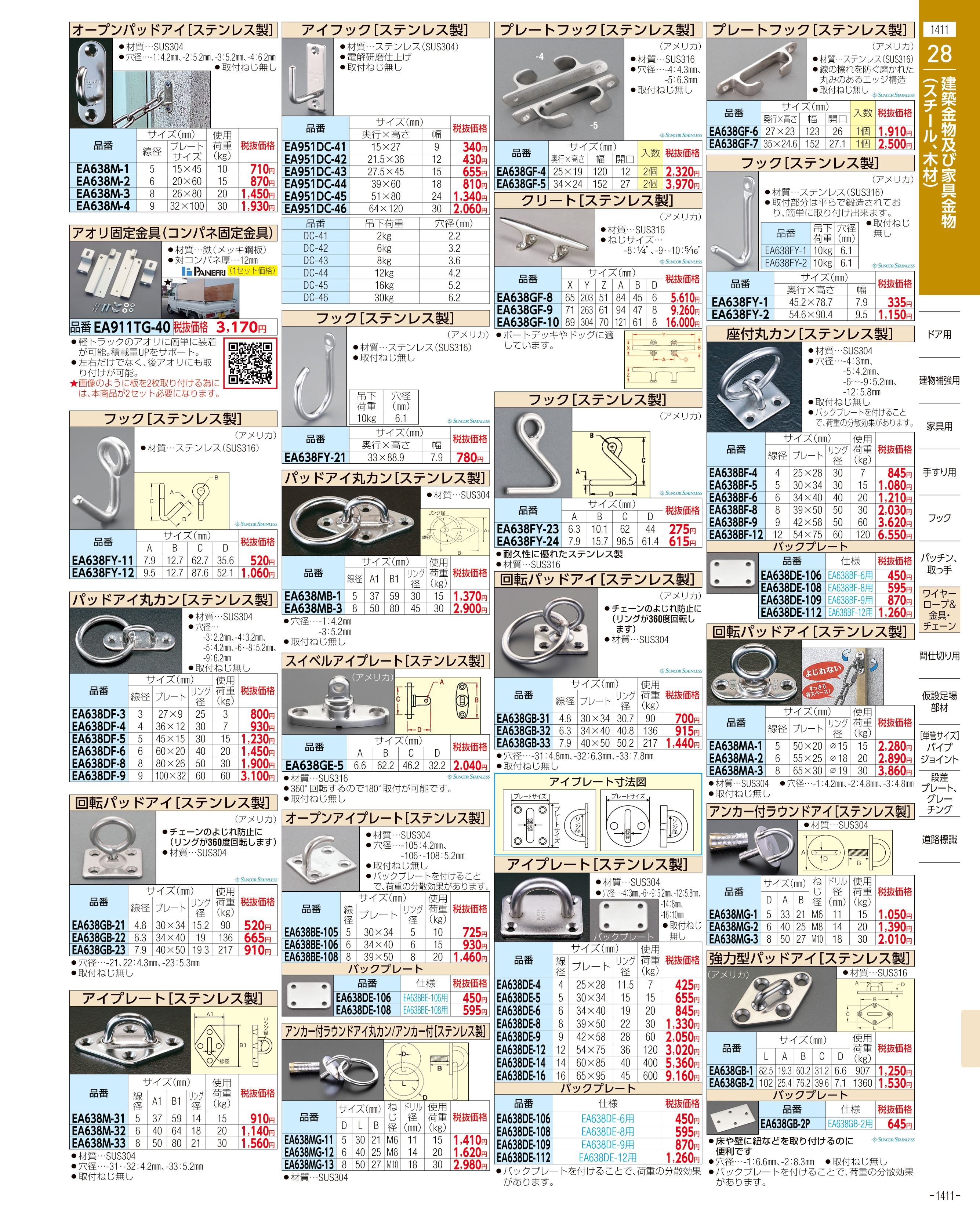 エスコ便利カタログ1411ページ