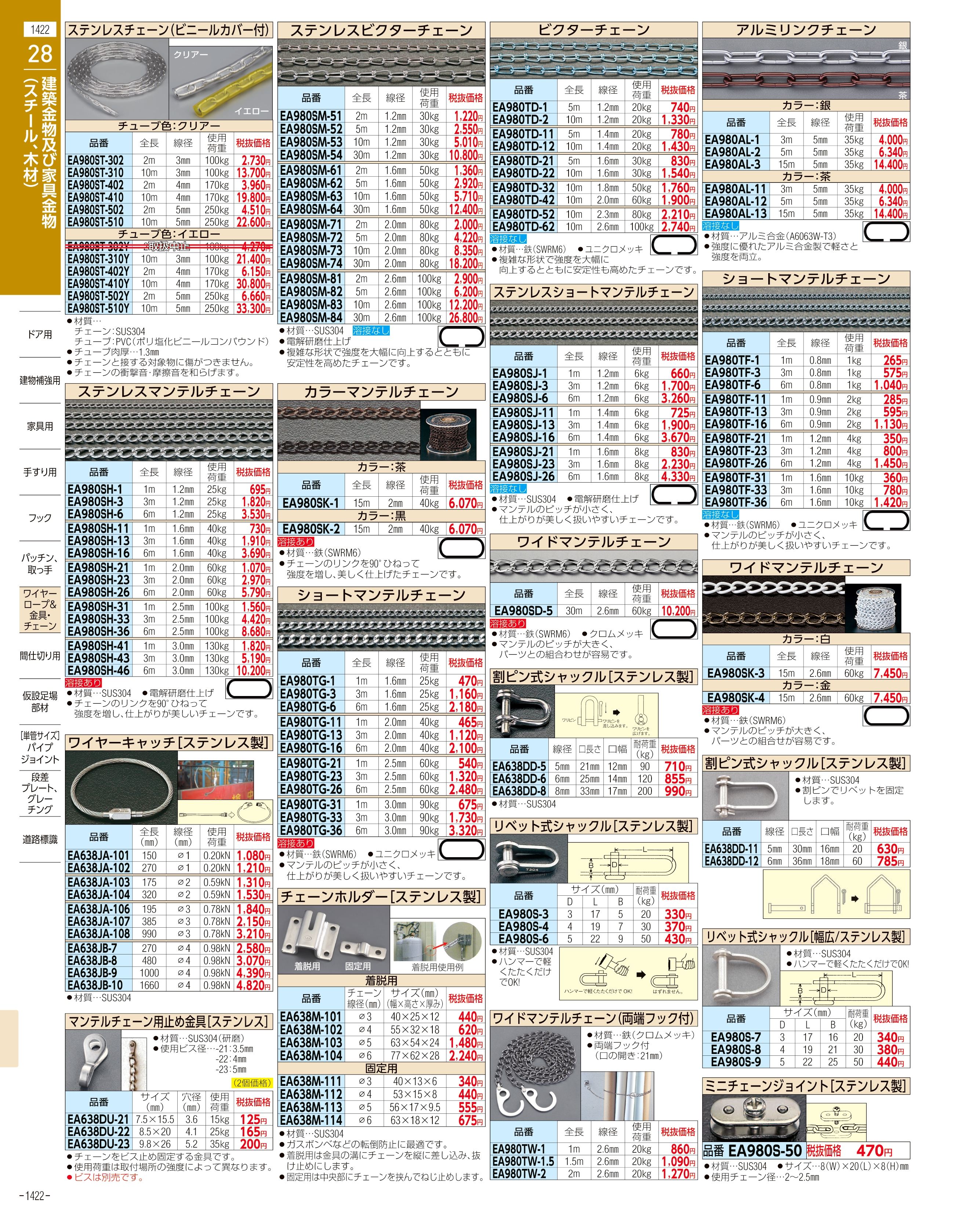 4mmx100m　クレモナロープ　ESCO　三つ打ち　エスコ　EA628TK-42-