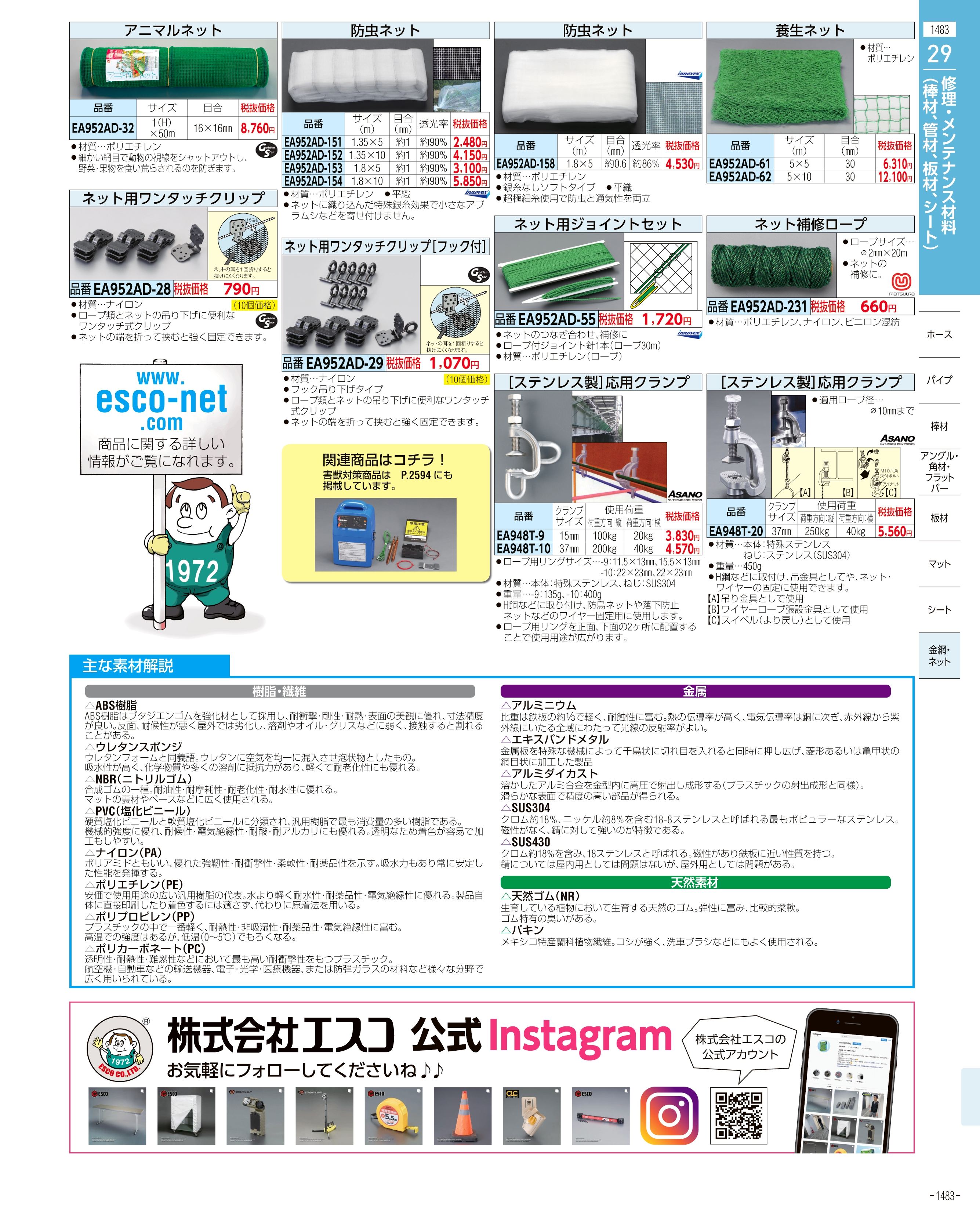 エスコ便利カタログ1483ページ