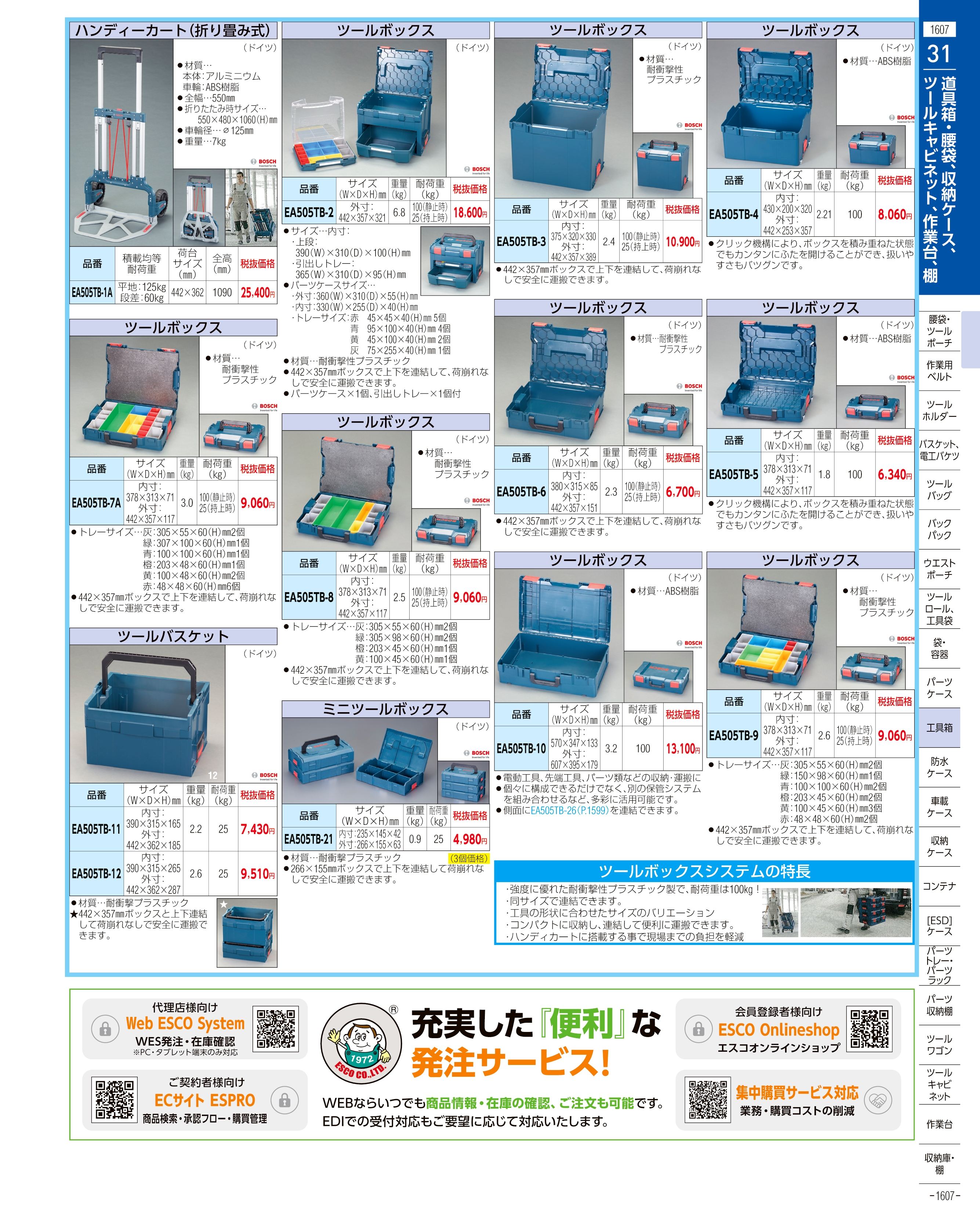 最安値セール ESCO(エスコ) 850x450x390mm 車載ケース(樹脂製/3個) EA960AB-6B [ZES064887]  K-material-shop 通販 PayPayモール