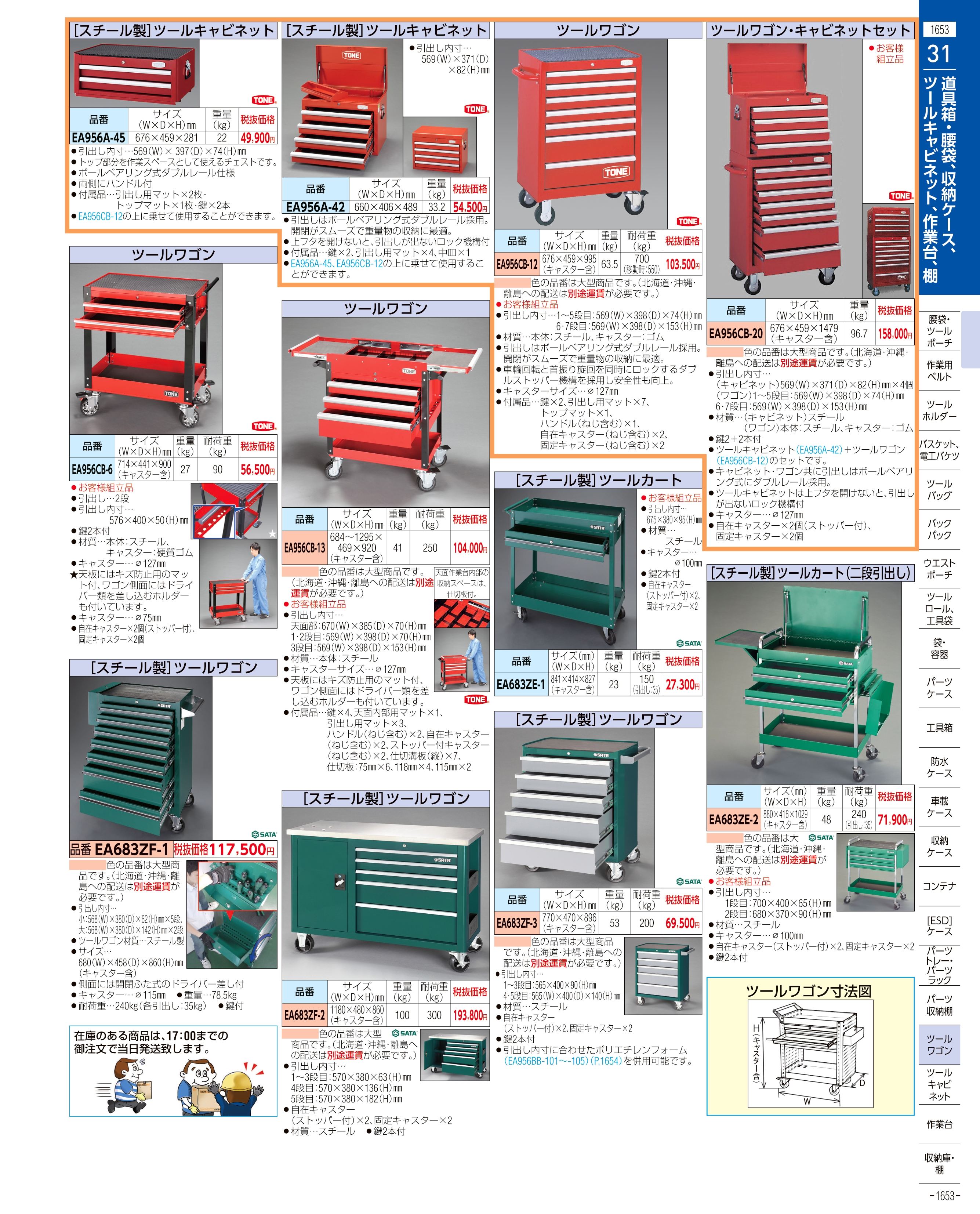 エスコ便利カタログ1653ページ