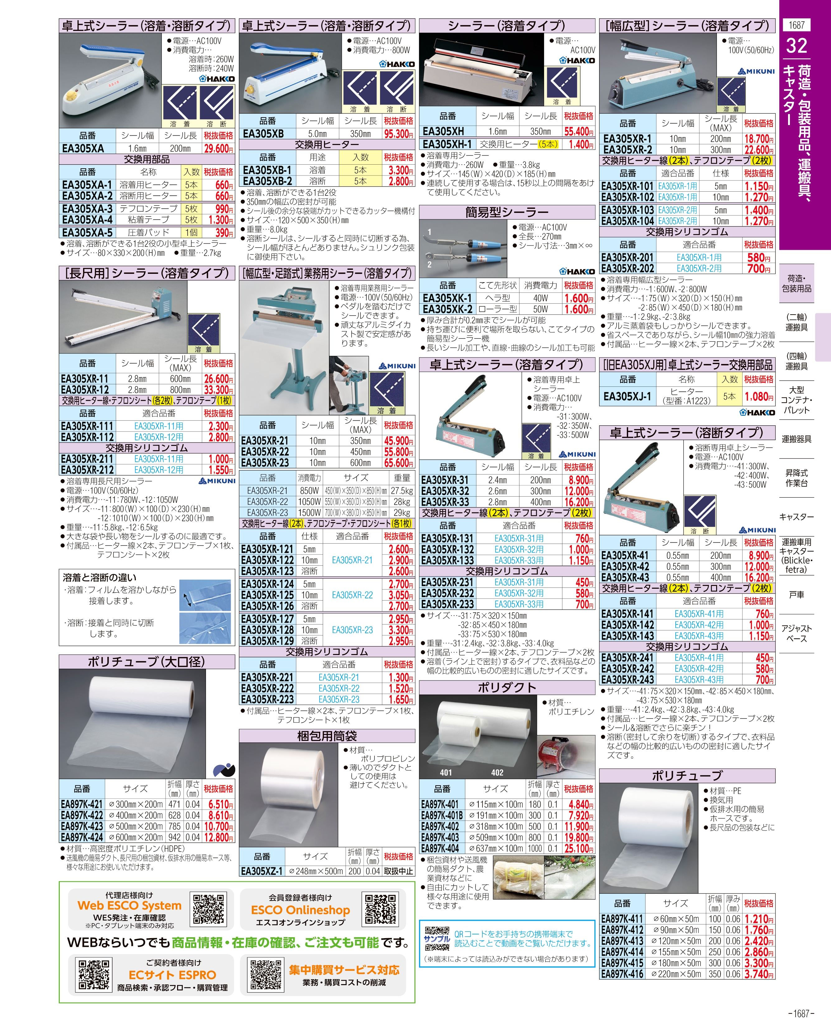 エスコ便利カタログ1687ページ