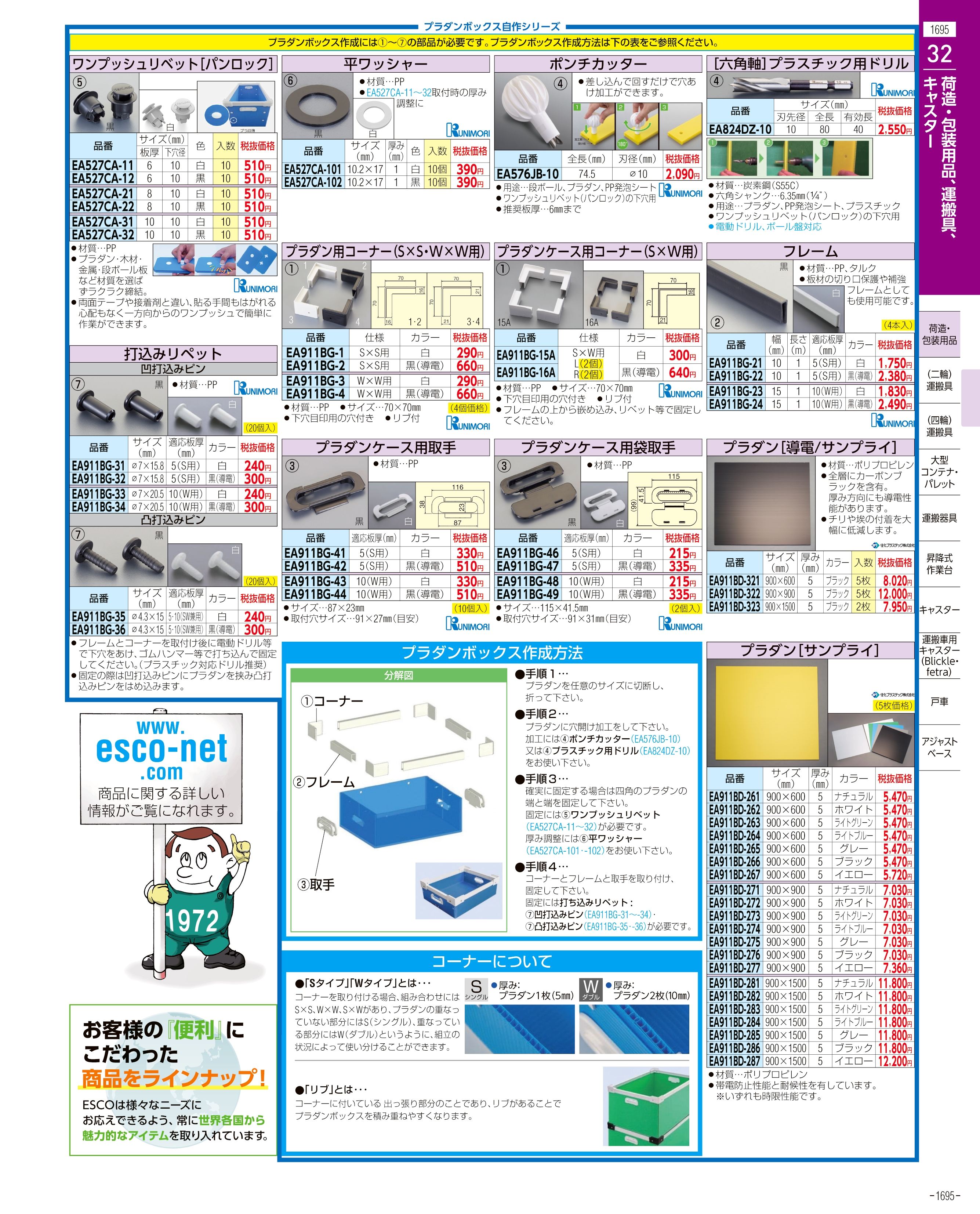 エスコ便利カタログ1695ページ