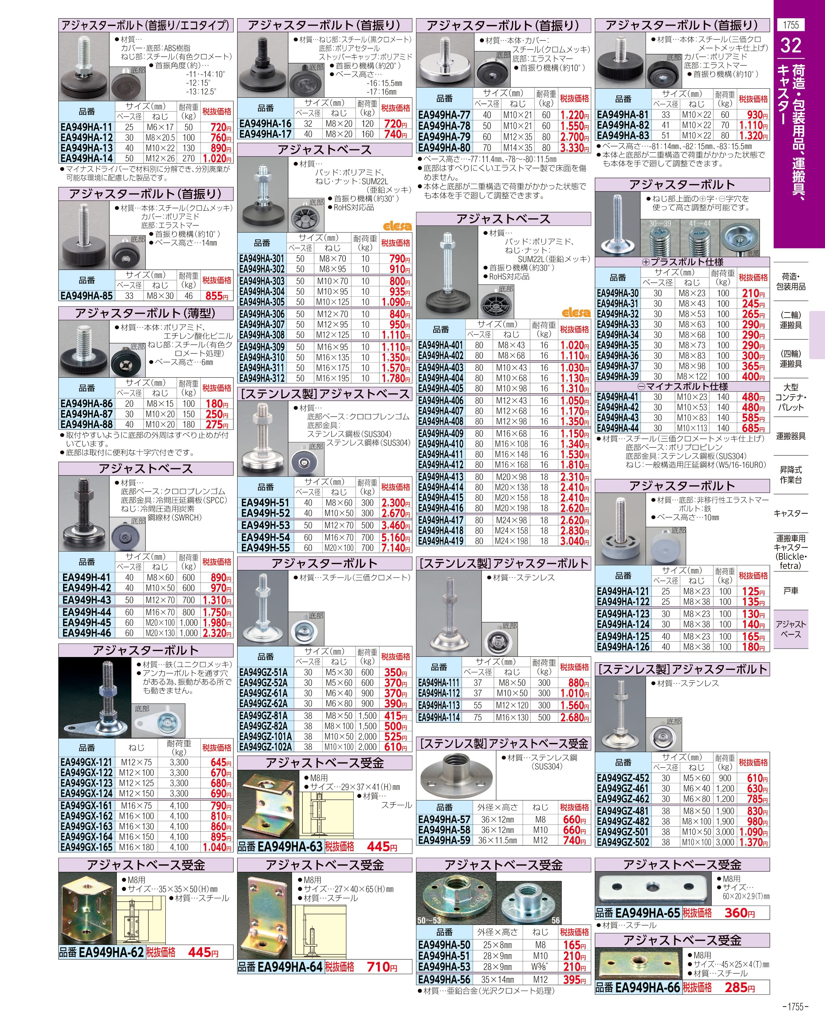 エスコ便利カタログ1755ページ