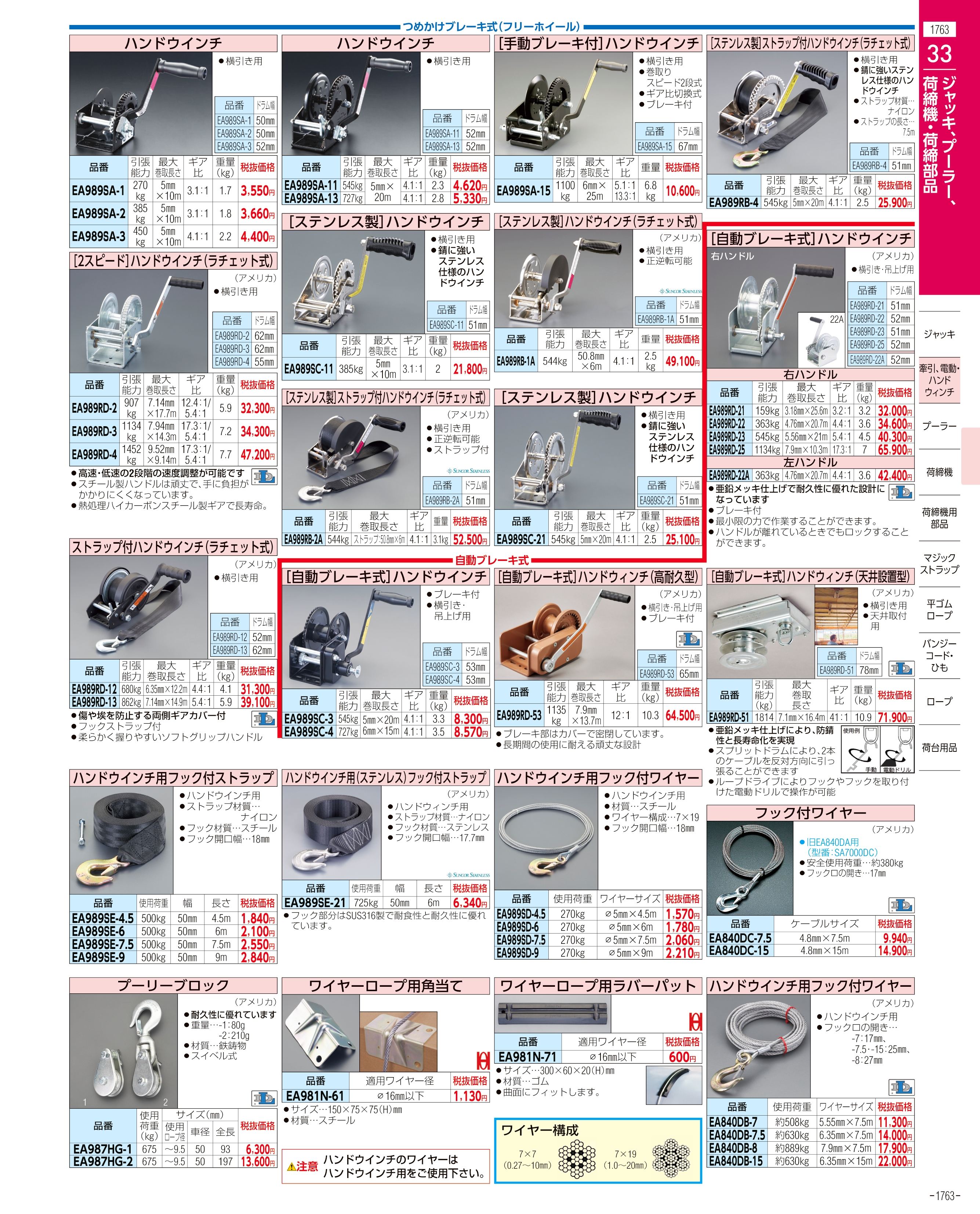 エスコ(ESCO) ロープホイスト 250kg 3m EA987CG-1 通販