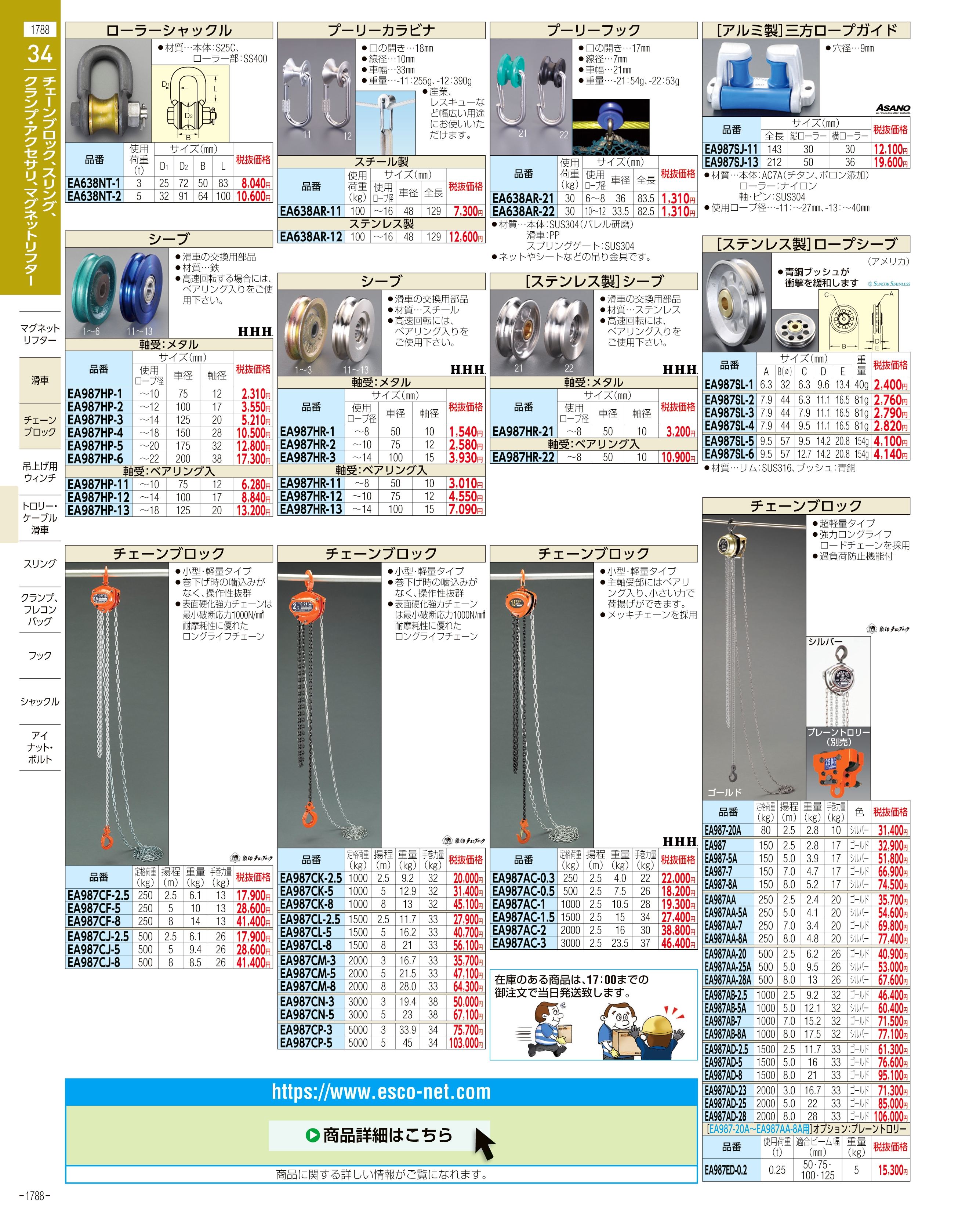 エスコ便利カタログ1788ページ