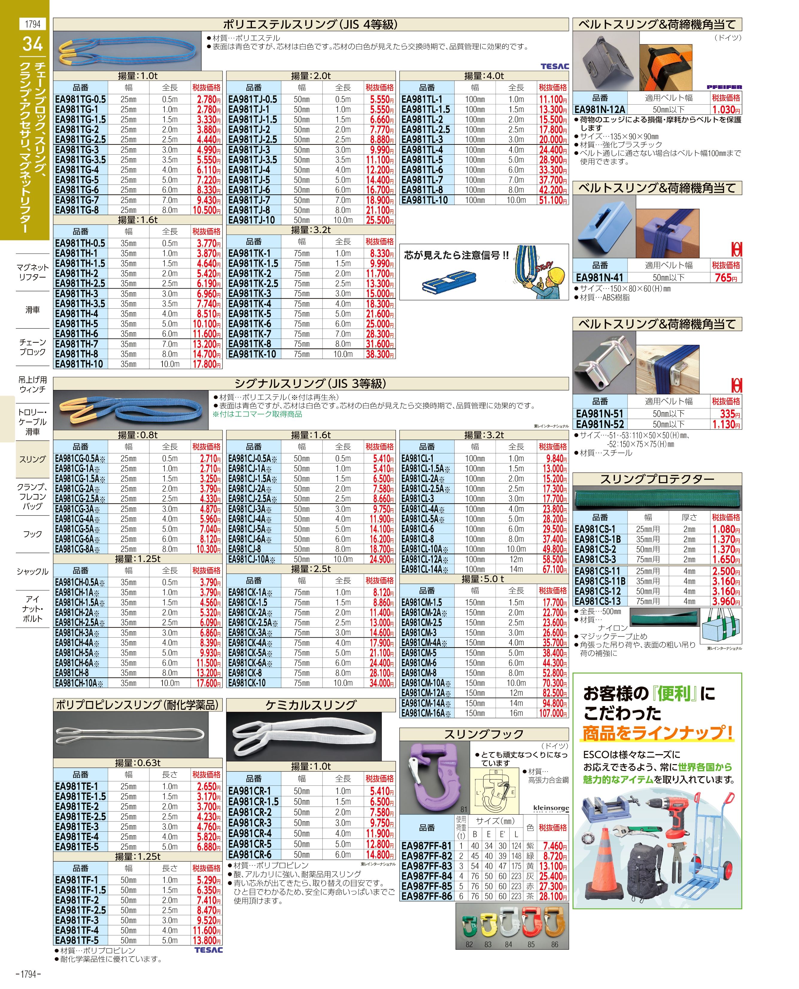 エスコ便利カタログ1794ページ