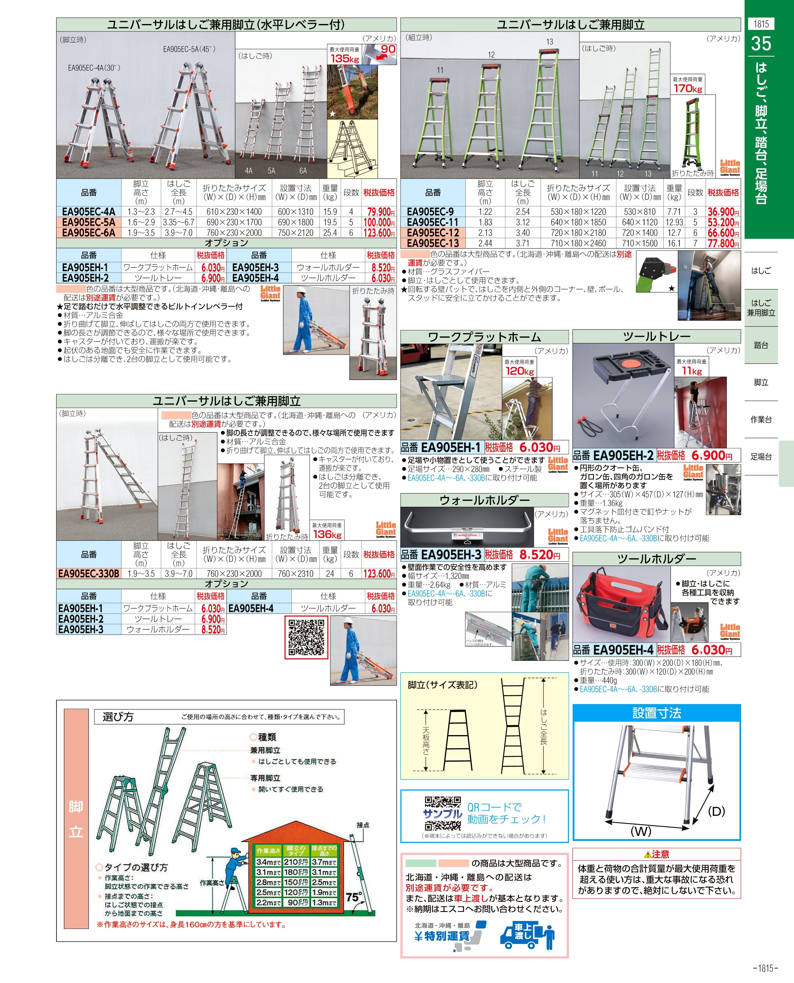 エスコ便利カタログ1815ページ