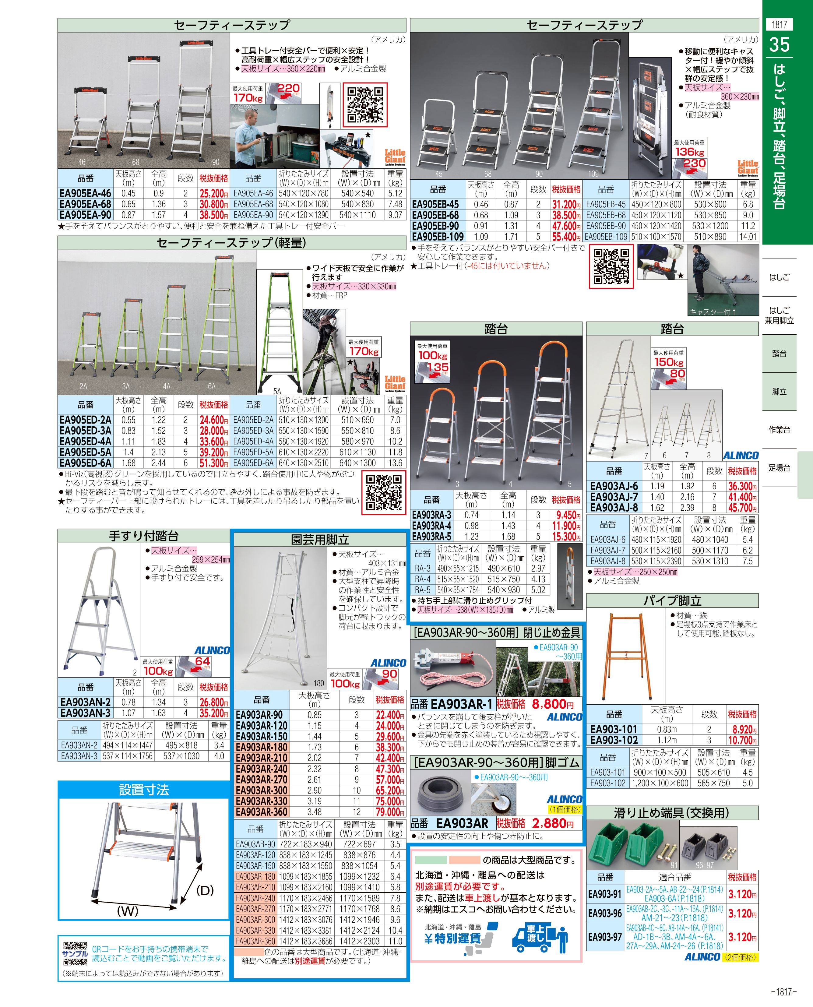 エスコ便利カタログ1817ページ