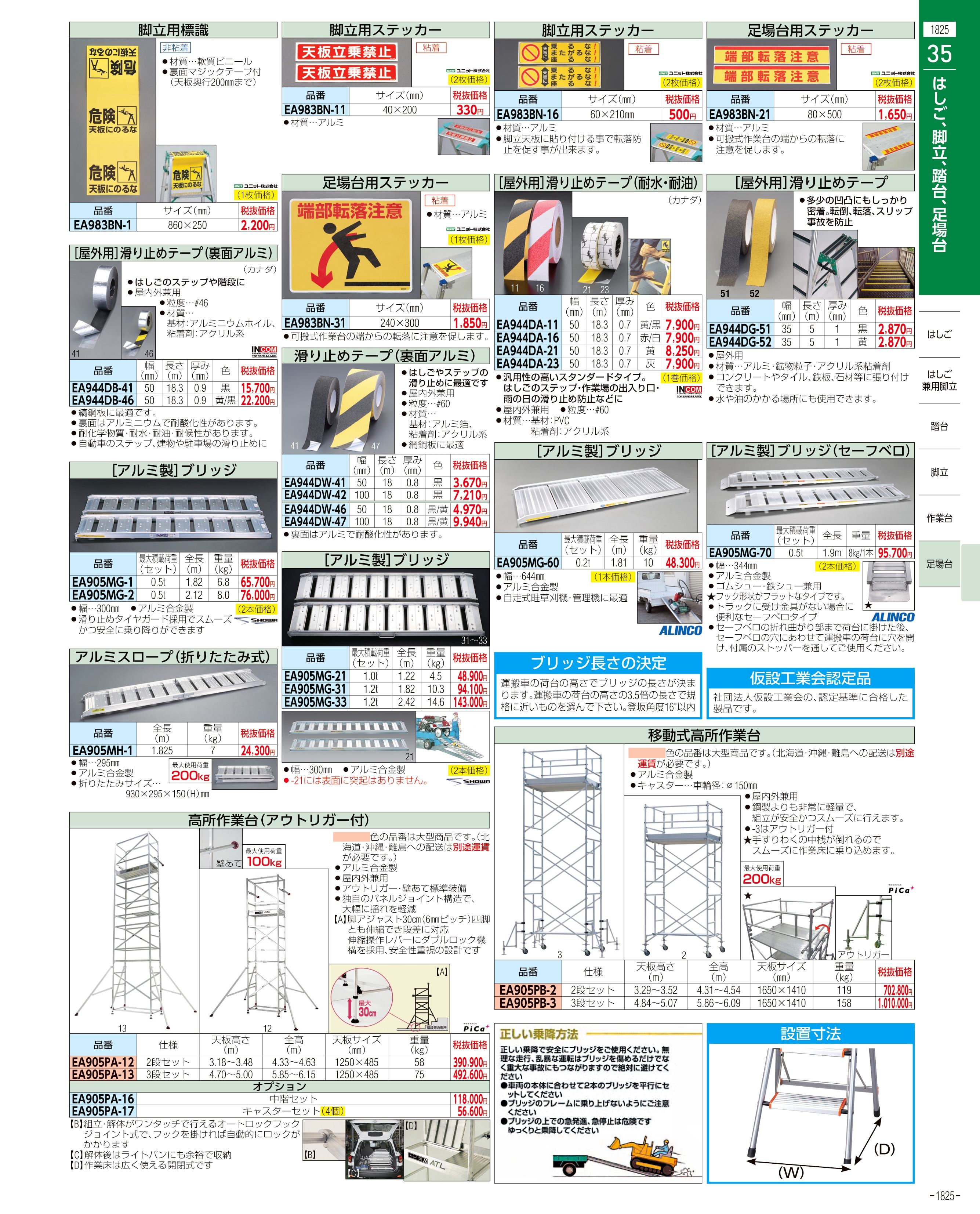 エスコ便利カタログ1825ページ