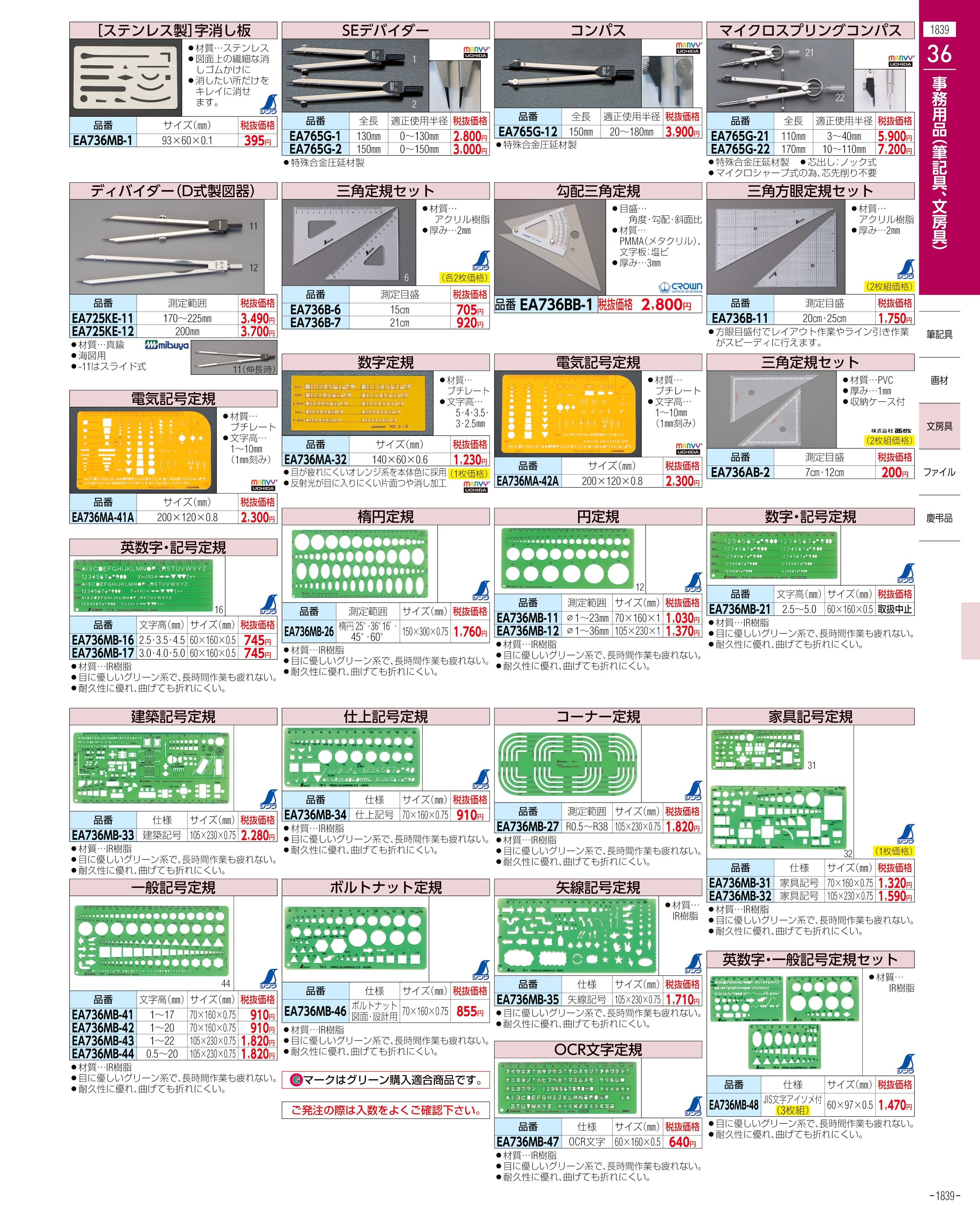 エスコ便利カタログ1839ページ