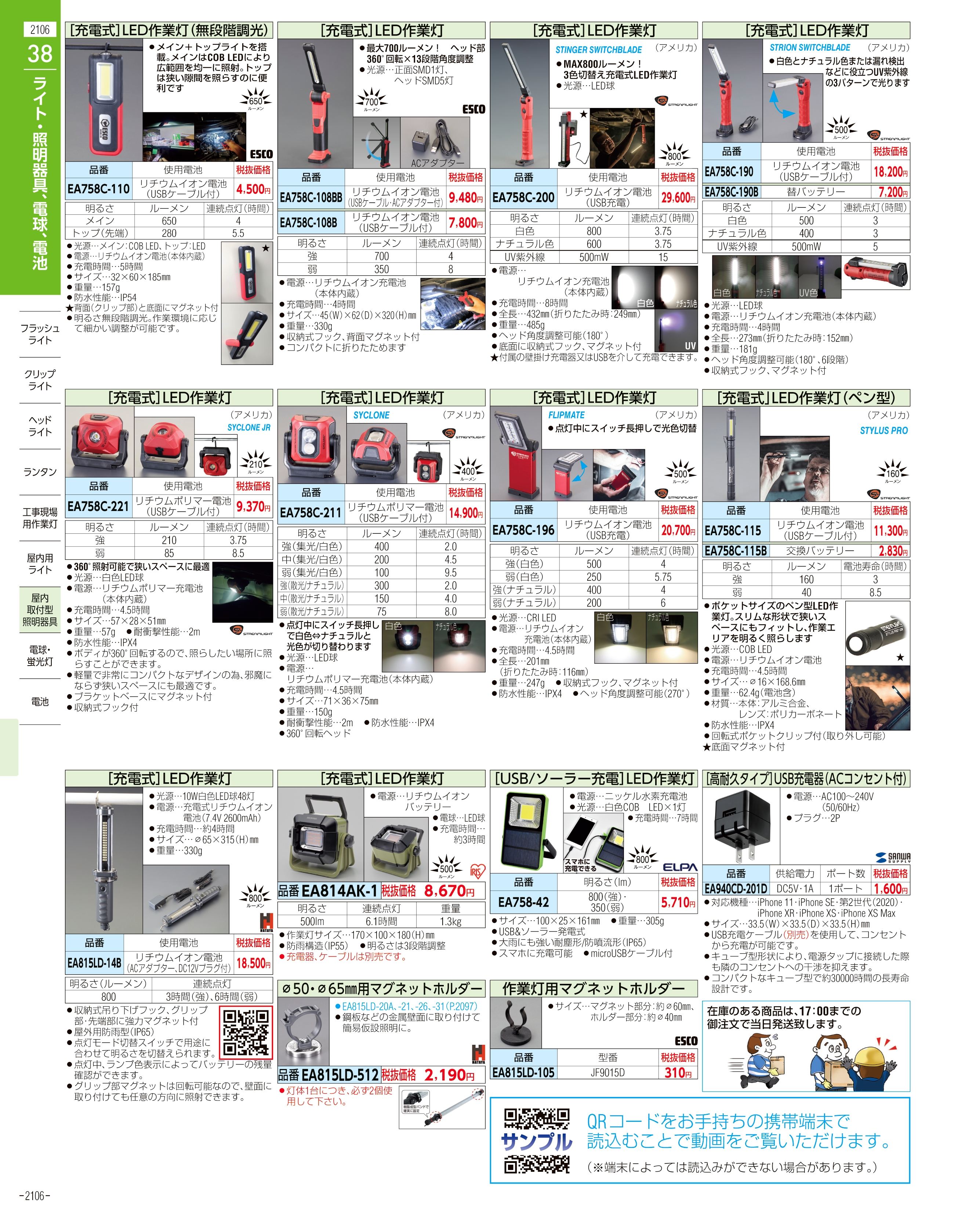 エスコ便利カタログ2106ページ