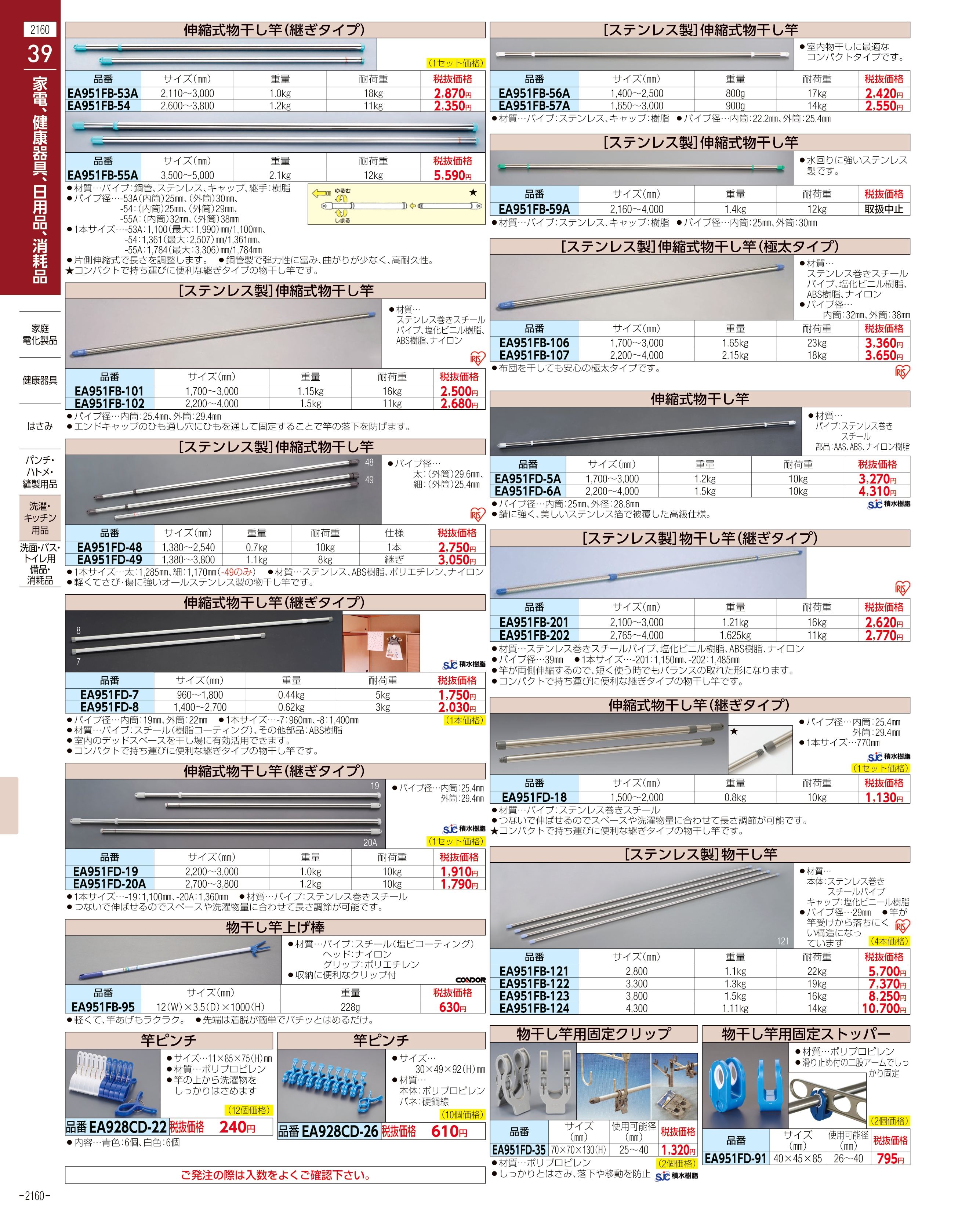 エスコ便利カタログ2160ページ