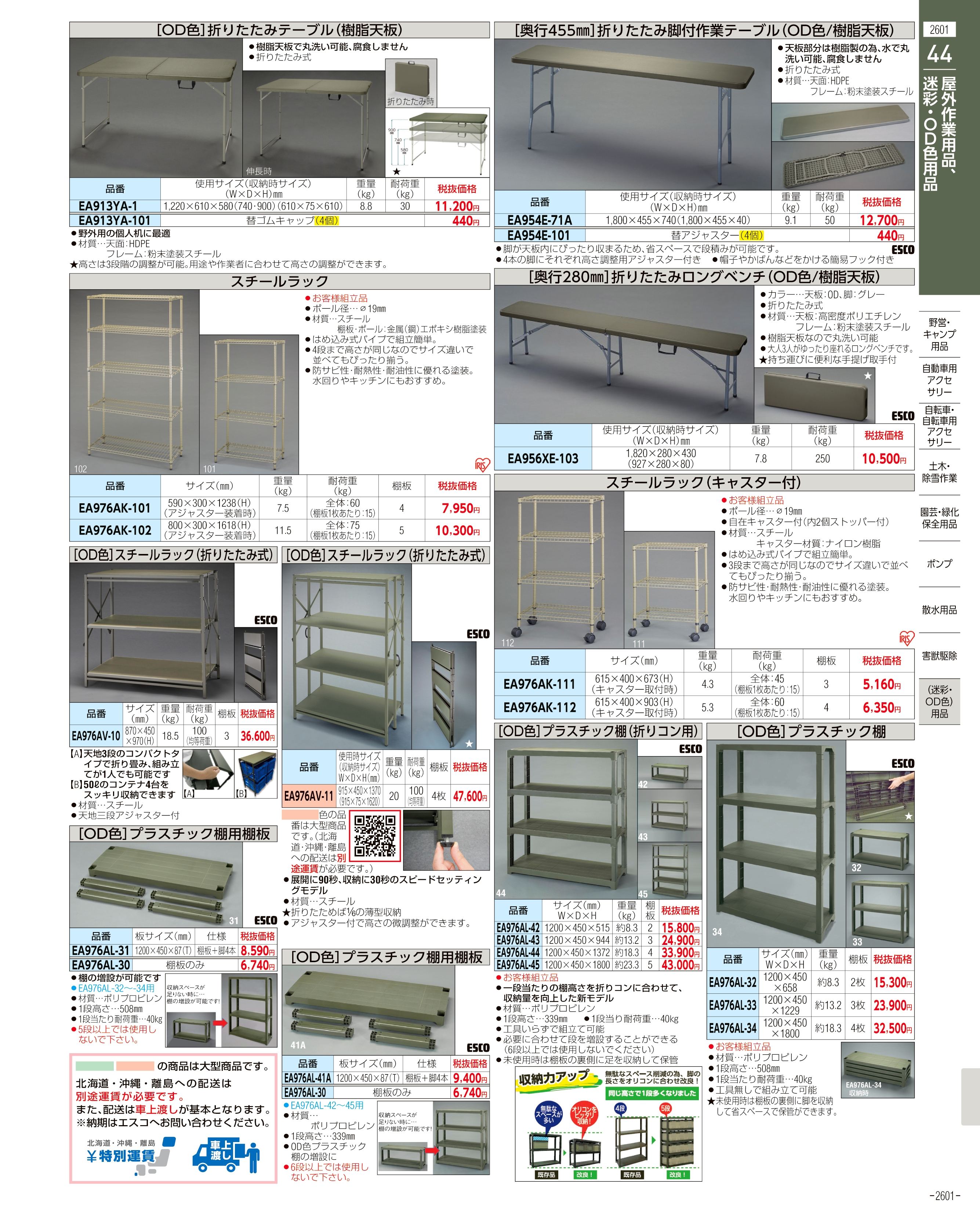 エスコ便利カタログ2601ページ