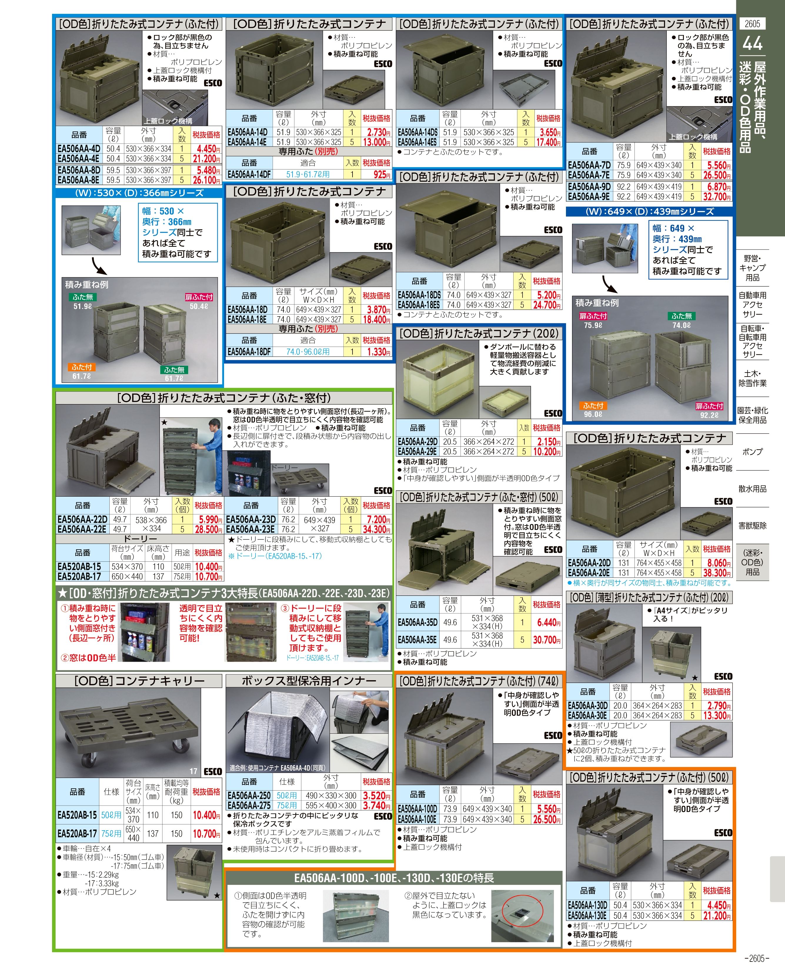 エスコ便利カタログ2605ページ