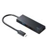 [3+1ﾎﾟｰﾄ] ＵＳＢ Type-C ｺﾝﾎﾞﾊﾌﾞ(ﾌﾞﾗｯｸ)