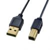 0.5m USBケーブル(A-B/2.0対応/極細/黒)