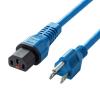 125V/12Ax2m 電源ｺｰﾄﾞ(ｺﾝｾﾝﾄ-PC接続/抜止青