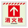 300x300mm [蓄光]消火器具表示ｽﾃｯｶｰ(床面用