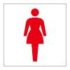 150x150mm トイレ表示板(ｱｸﾘﾙ/女性表示)