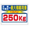 450x600mm 積載荷重標識(1ｽﾊﾟﾝ/250kg)