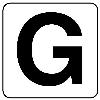 50x 50mm ｱﾙﾌｧﾍﾞｯﾄ表示ｽﾃｯｶｰ[Ｇ](1枚)