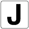 50x 50mm ｱﾙﾌｧﾍﾞｯﾄ表示ｽﾃｯｶｰ[Ｊ](1枚)