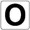 50x 50mm ｱﾙﾌｧﾍﾞｯﾄ表示ｽﾃｯｶｰ[Ｏ](1枚)