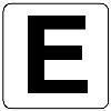 100x100mm ｱﾙﾌｧﾍﾞｯﾄ表示ｽﾃｯｶｰ[Ｅ](1枚)