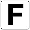 100x100mm ｱﾙﾌｧﾍﾞｯﾄ表示ｽﾃｯｶｰ[Ｆ](1枚)