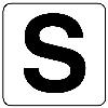 100x100mm ｱﾙﾌｧﾍﾞｯﾄ表示ｽﾃｯｶｰ[Ｓ](1枚)