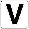 100x100mm ｱﾙﾌｧﾍﾞｯﾄ表示ｽﾃｯｶｰ[Ｖ](1枚)